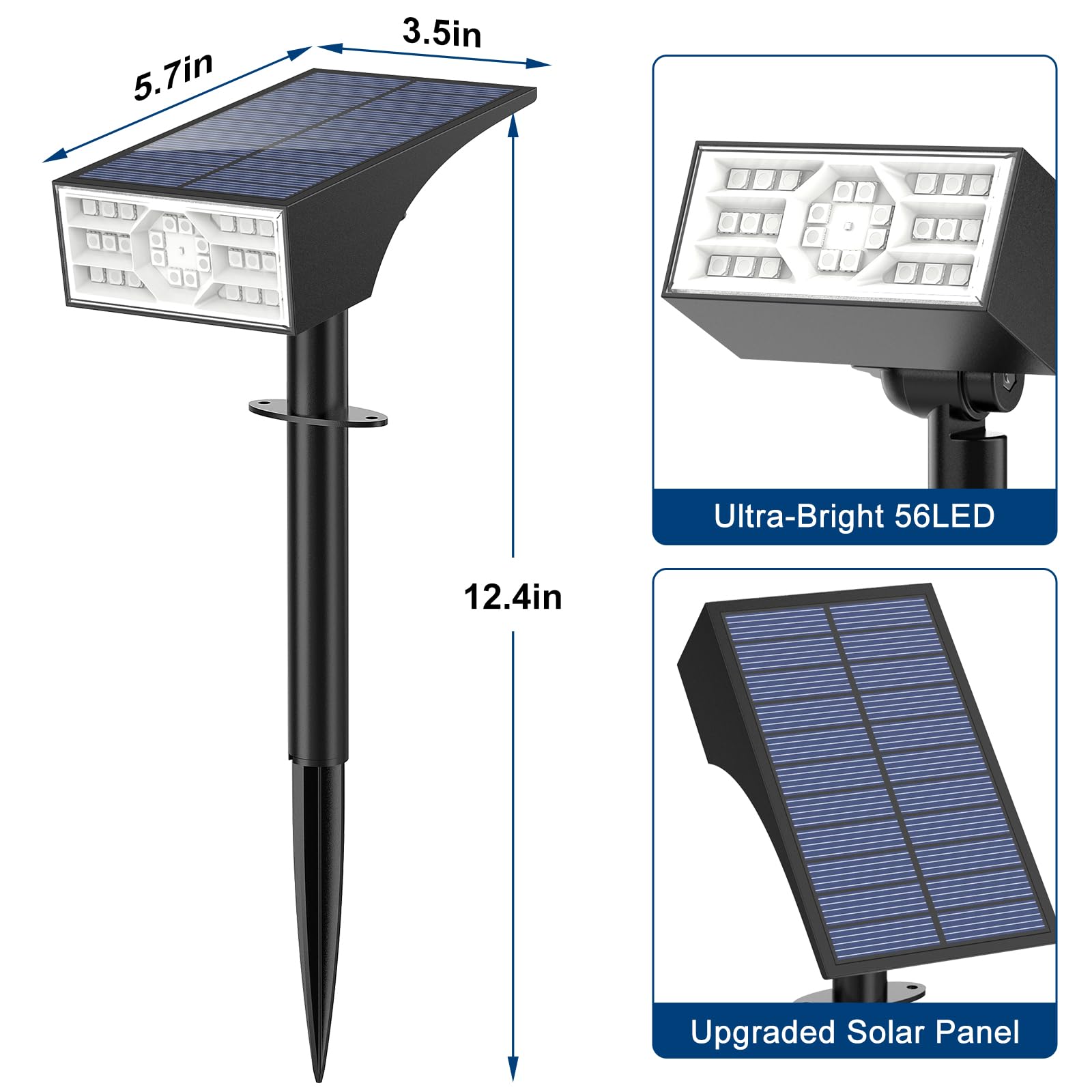 Katipeal Solar Color Changing Rgb Spot Lights Outdoor  2 Pack/7 Lighting Modes Multicolor Outdoor Lights For Yard Waterproof Ip68  Halloween Christmas Solar Landscape Powered Lights Garden Pathway