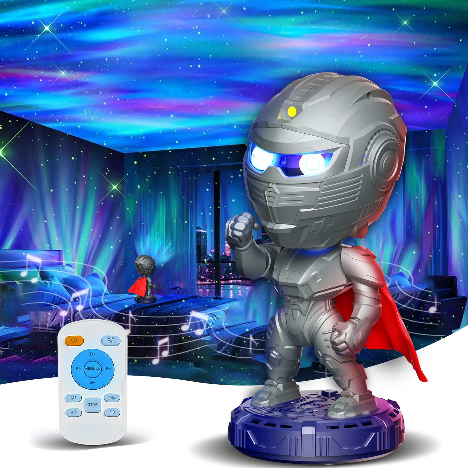 Spoaesn Star Projector Galaxy Night Light - Astronaut LED, Gray, Model TYD-JJWS-001