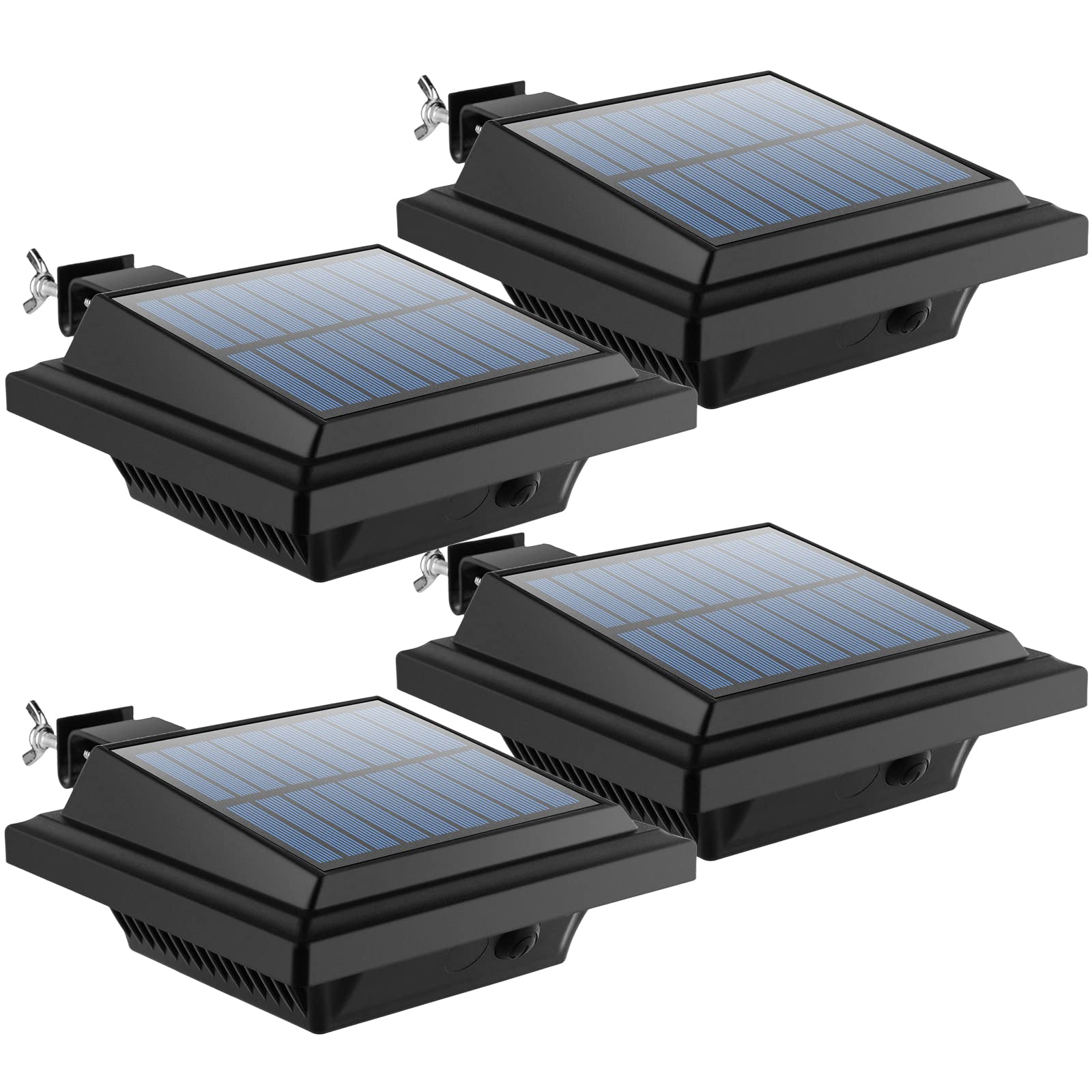 UniqueFire Solar Gutter Lights, 40 LEDs, Waterproof, 4 Pack, Black/Warm White, Model 10082
