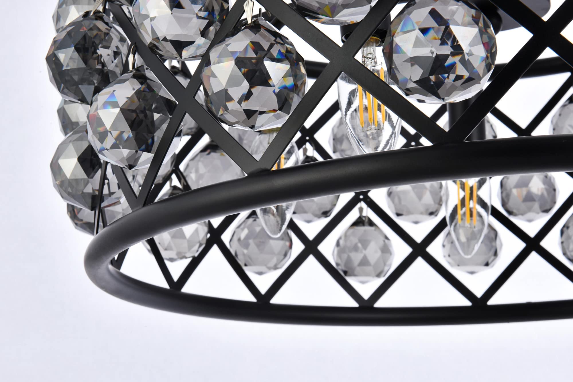 Elegant Lighting 5-Light Pendant Lamp, Mocha Brown Finish, Silver Shade, 20in Depth x 9in Height, Model 1214D20MB-SS/RC