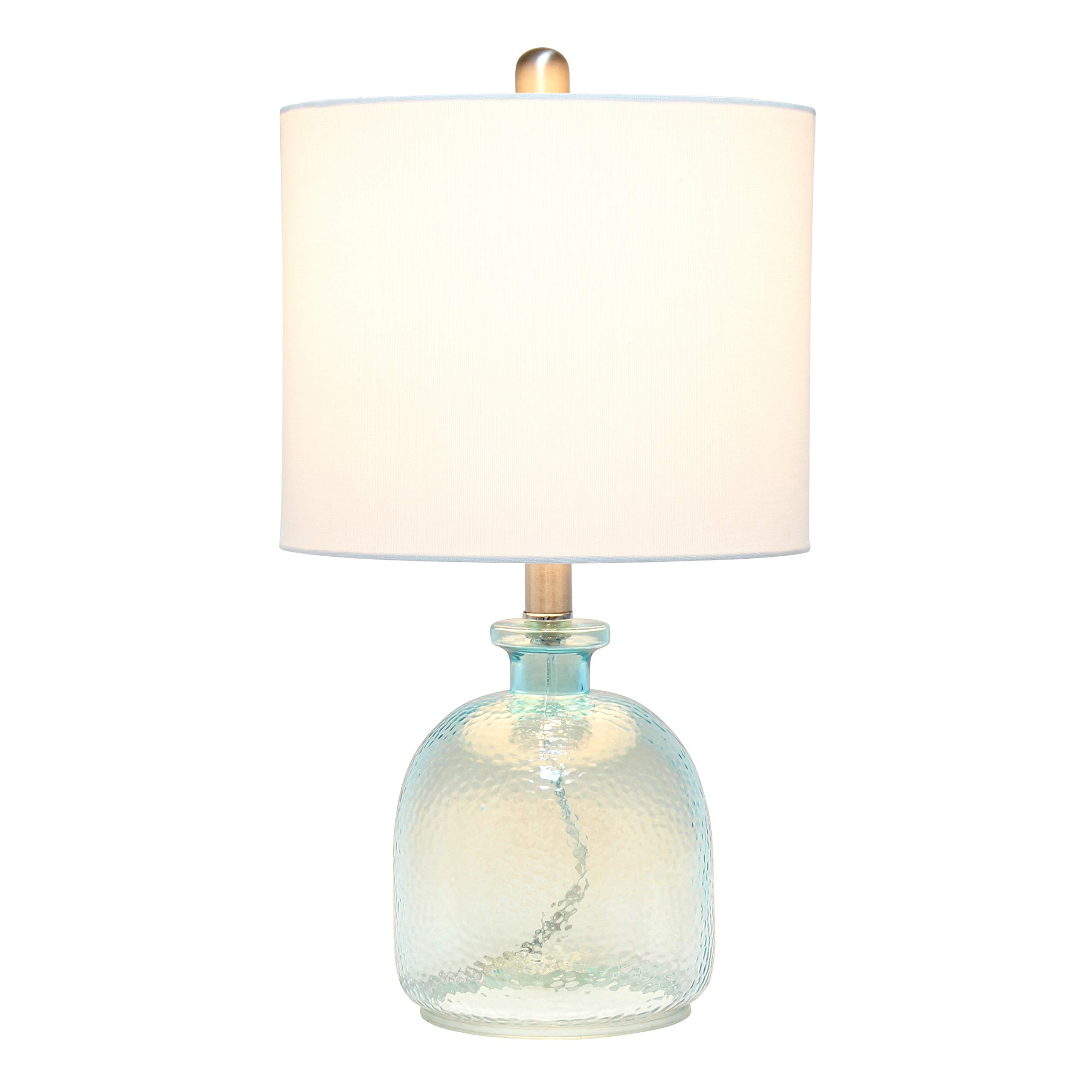 Elegant Designs LT3335-CBL Glass Table Lamp, Textured, Clear Blue, Pack of 1