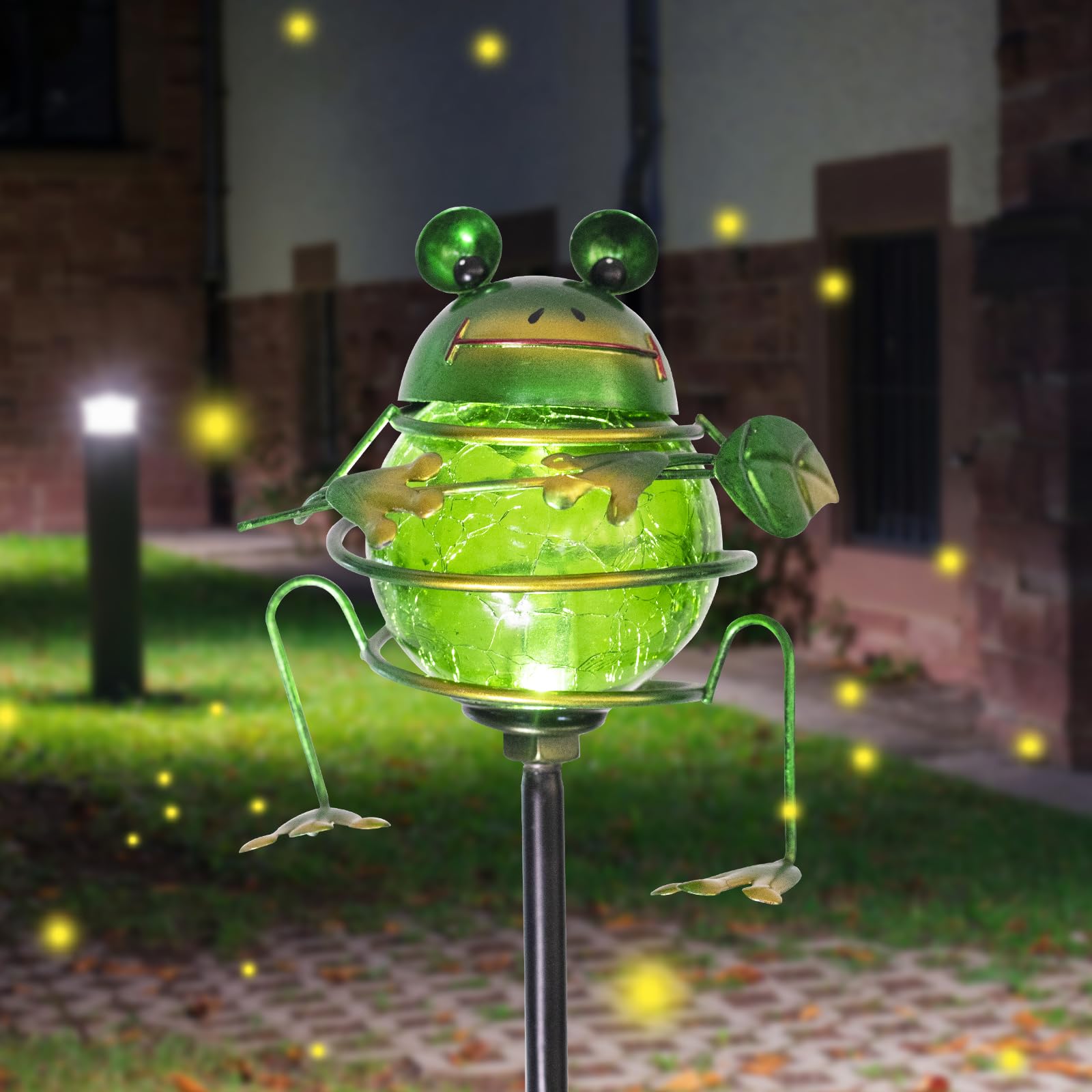 Bshine Solar Frog Garden Decorative Light  Outdoor Waterproof Solar Stake  Yard Decoration For Paths  Landscape  Pathways  Lawn Ornaments  Gift For Mom  Gardening Gift For Frog Lovers