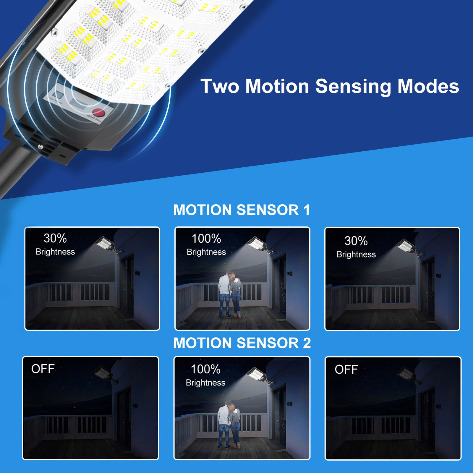 Atoechie Solar Outdoor Lights, Motion Sensor Flood Light, IP66 Waterproof, 6500K, 4 Pack, Black, Model AT3FS4P