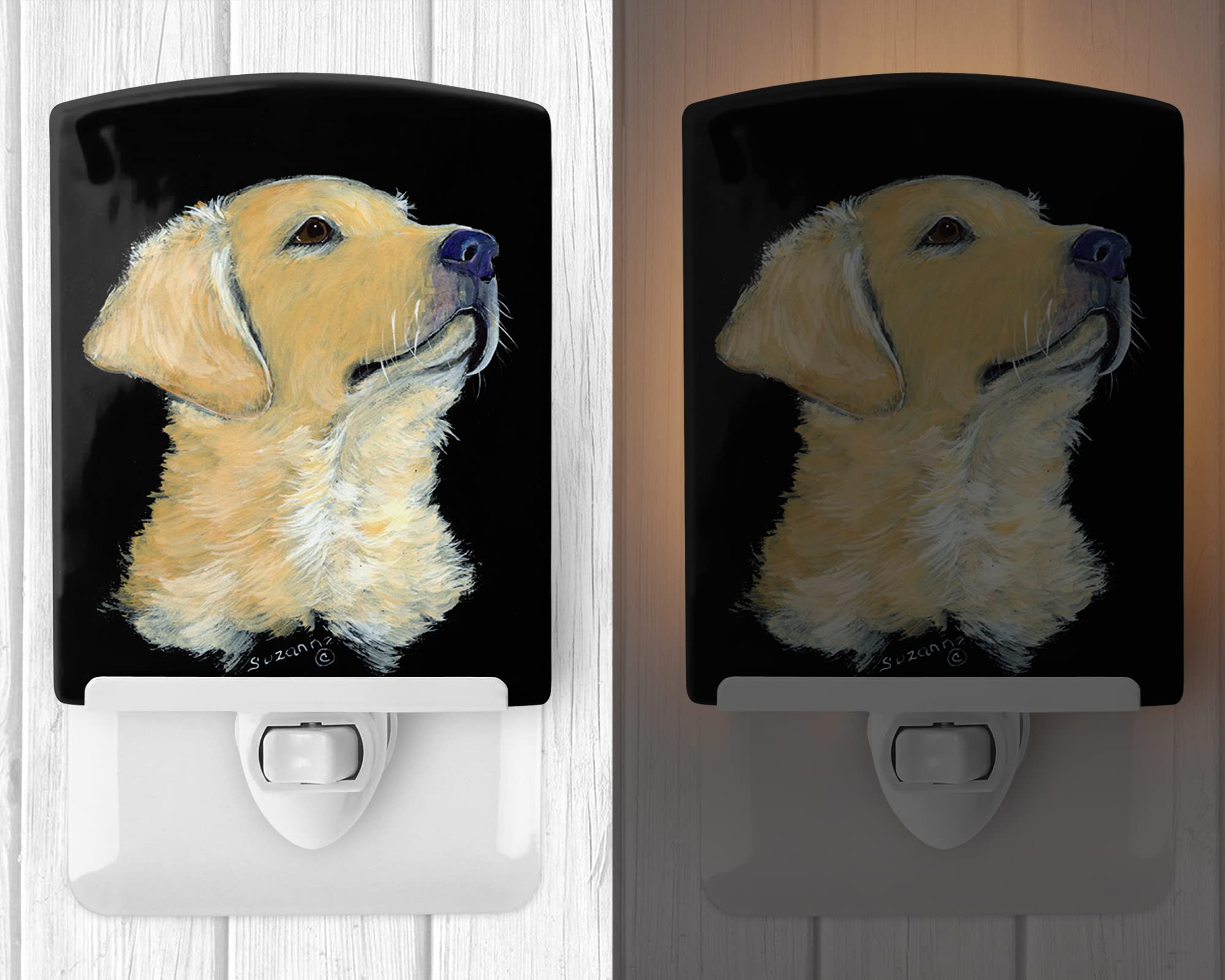 Caroline'S Treasures Ss8960Cnl Golden Retriever Ceramic Night Light Compact, Ul-Certified, Ideal For Bedroom, Bathroom, Nursery, Hallway, Kitchen, 6X4X3, Multicolor