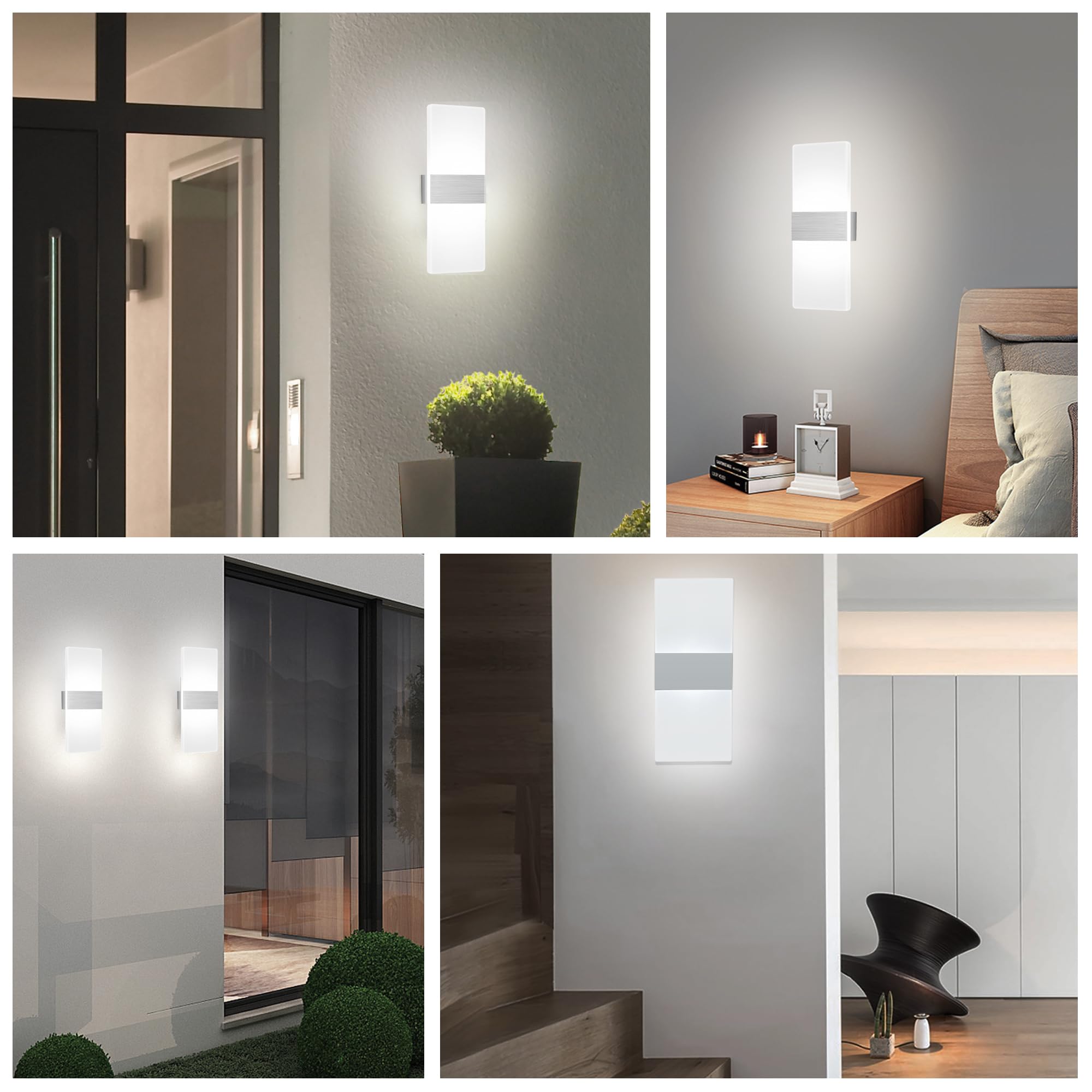 Mehidfy Wall Sconces Sets Of 2  Dimmable Touch Control Wall Lamp  Rechargeable Led Wall Sconces  Battery Operated Wall Lights  Bedside Lamp  Reading Light Bedroom With 4 Brightness (White)