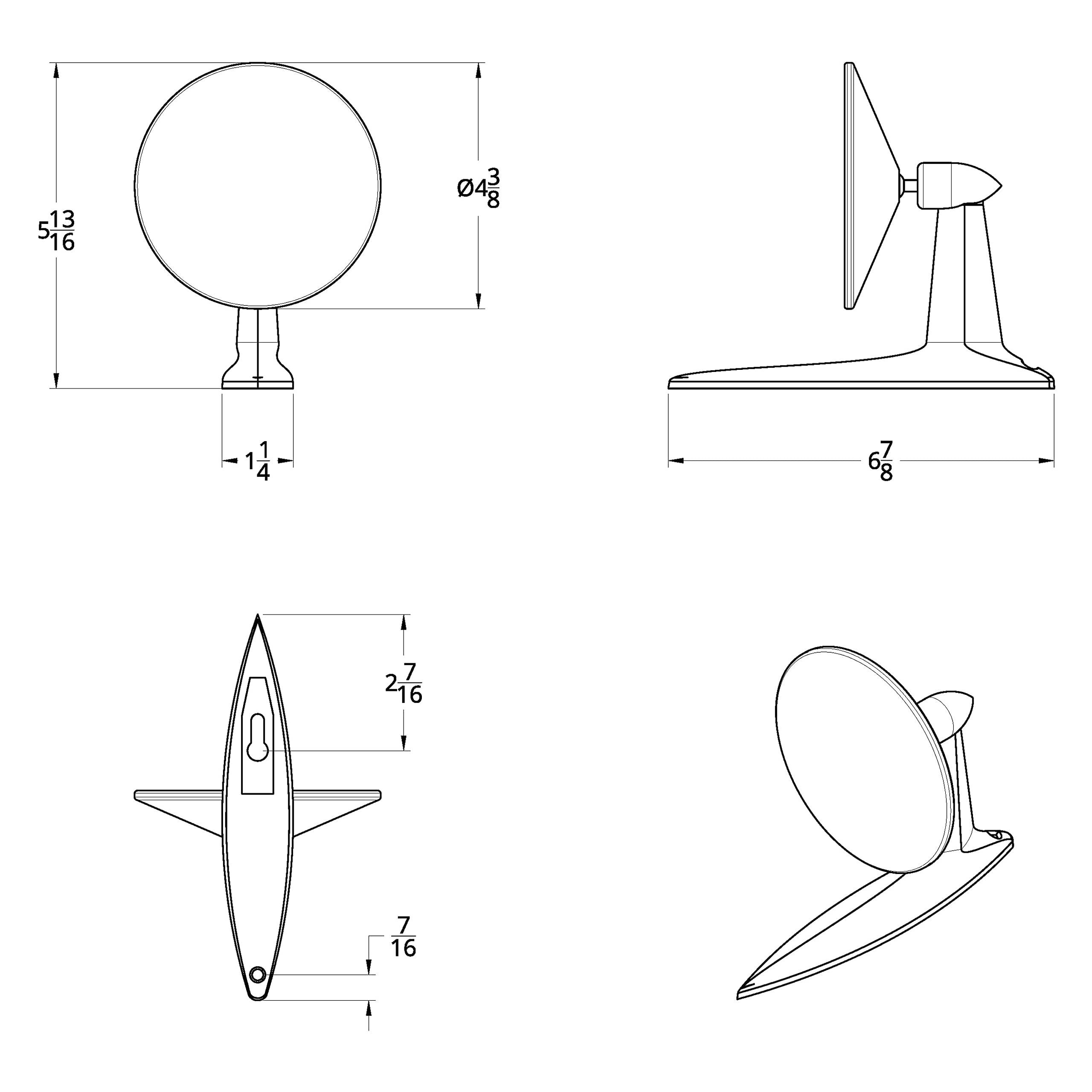 United Pacific C555728-Ledcvx Passenger Car Convex Exterior Mirror With Led Turn Signal Arrow