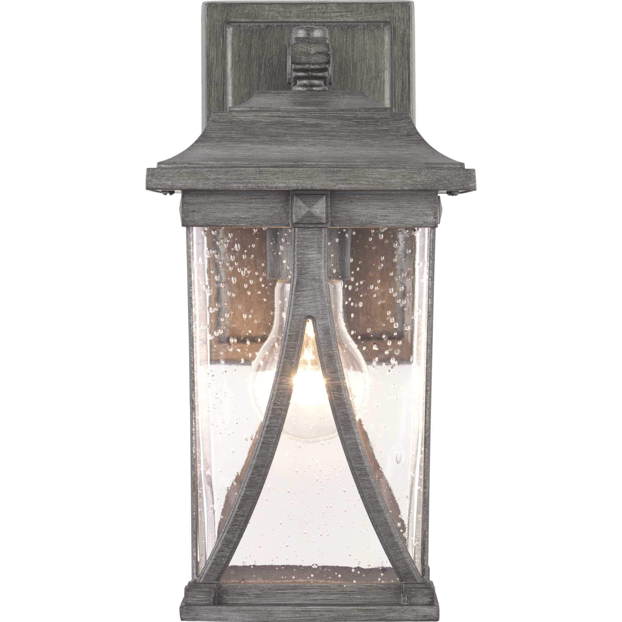 Progress Lighting Abbott Collection 1-Light Outdoor Wall Lantern, Antique Pewter, Clear Seeded Glass, 12.25inx6.25inx6.25in, Gray, Model P560113-103