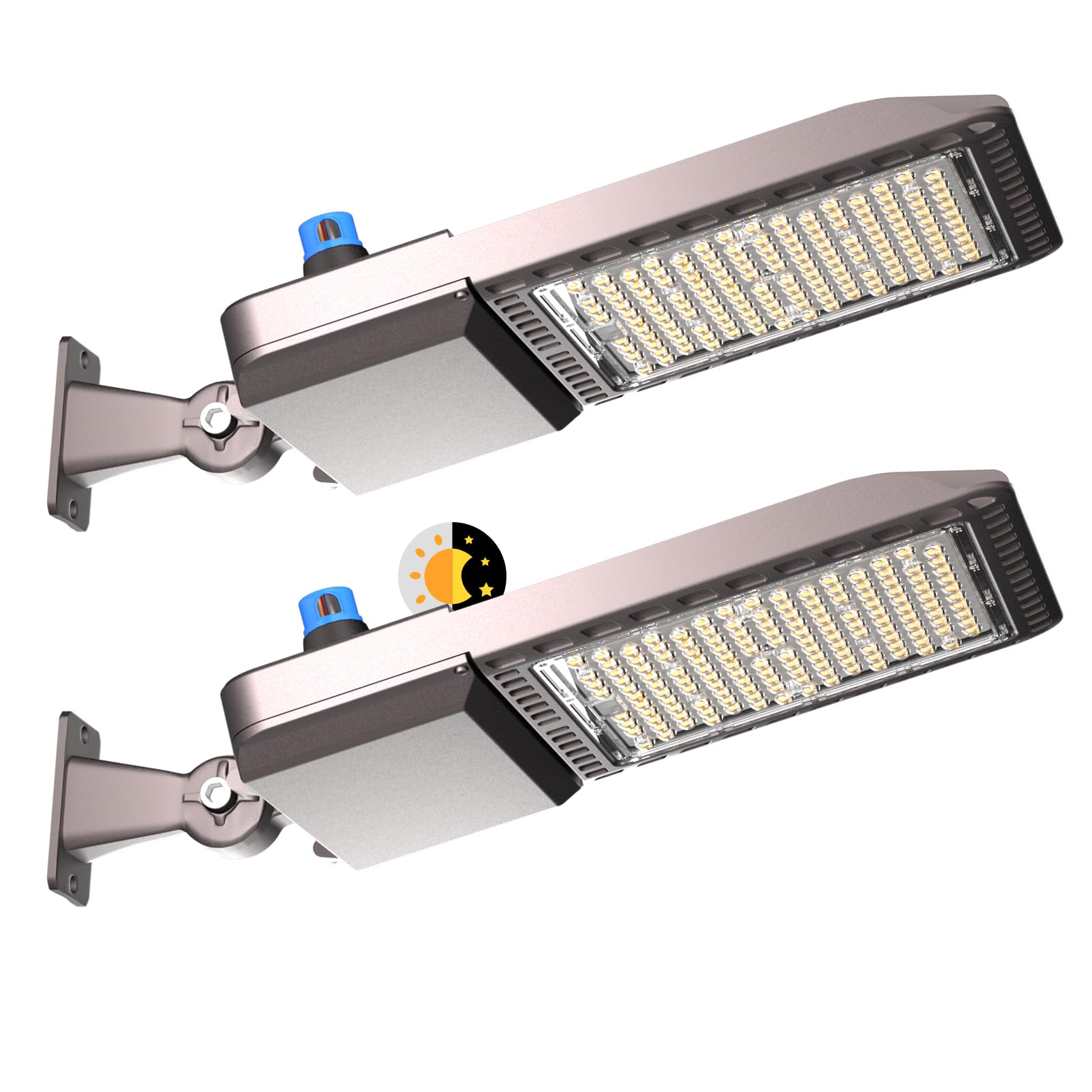 Lightdot 400W(486X1W Led) Parking Lot Lighting 60000Lm(150Lm/W) 5000K Etl Listed Led Parking Lot Lights With Smart Photocell Ip65 Waterproof Arm Mount For 30~55Ft Height-2Pack Yrs Warranty