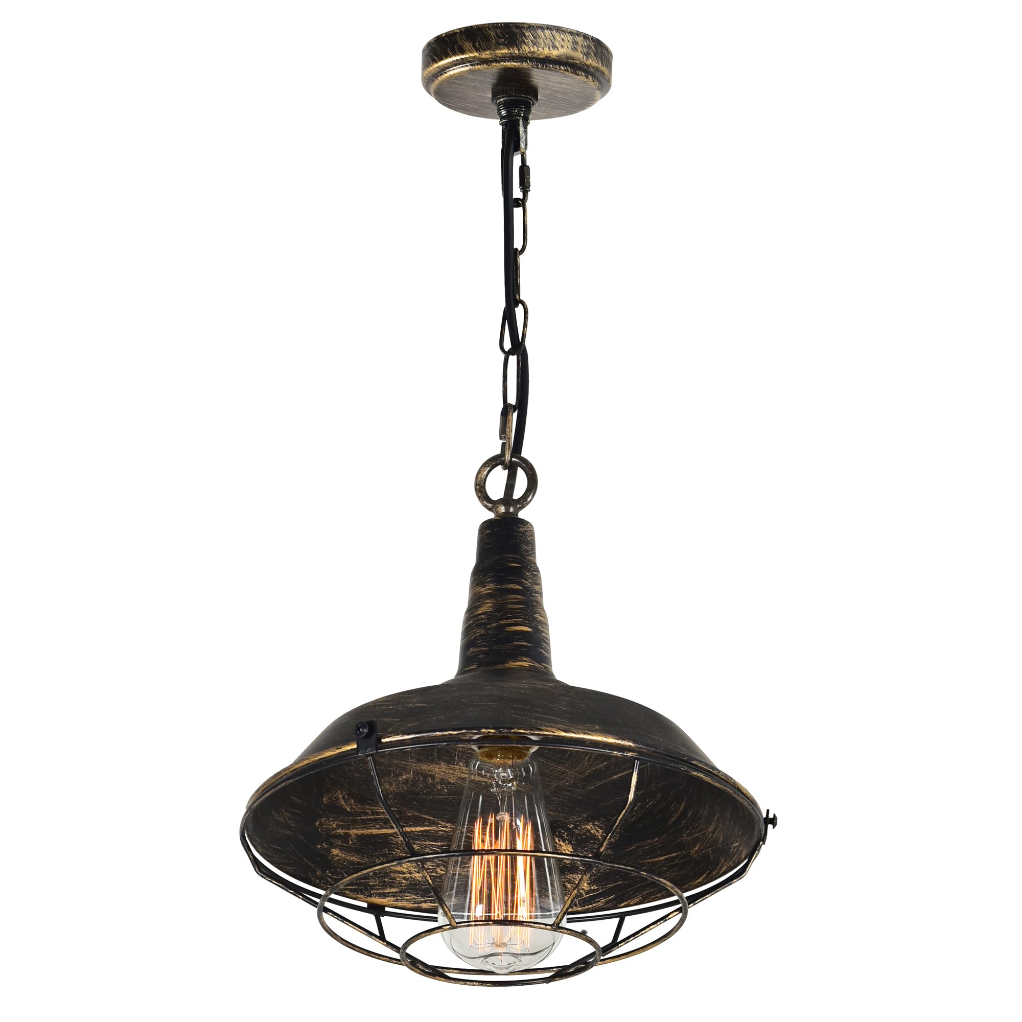 Cwi Lighting Morgan Antique Copper Mini Pendant - 1 Light Farmhouse Metal Fixture