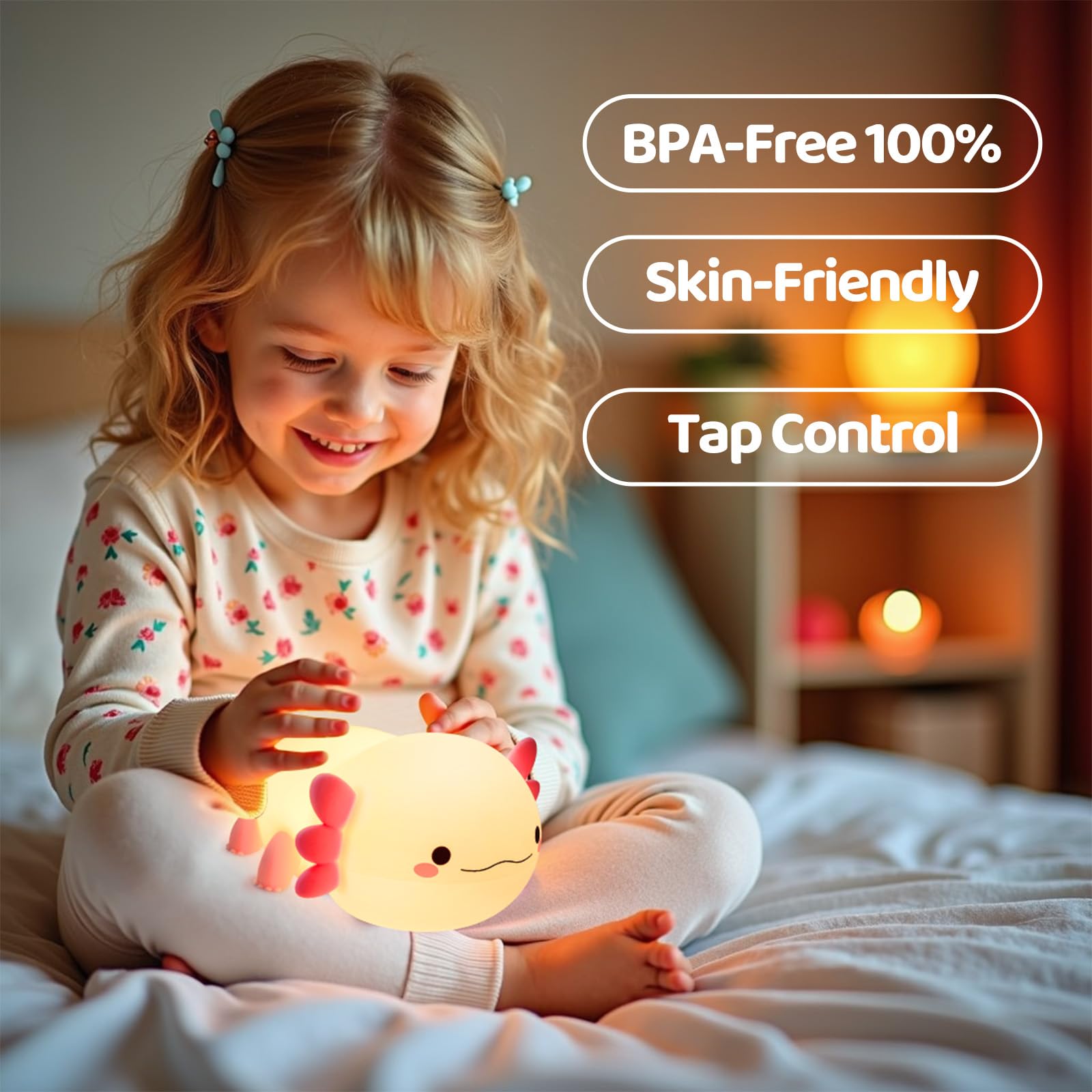 Caaaat Silicone Pumpkin Duck Night Light with 3 Levels of Brightness for Kids, 7 Colors Kawaii Lamp for Bedroom Halloween Decor,