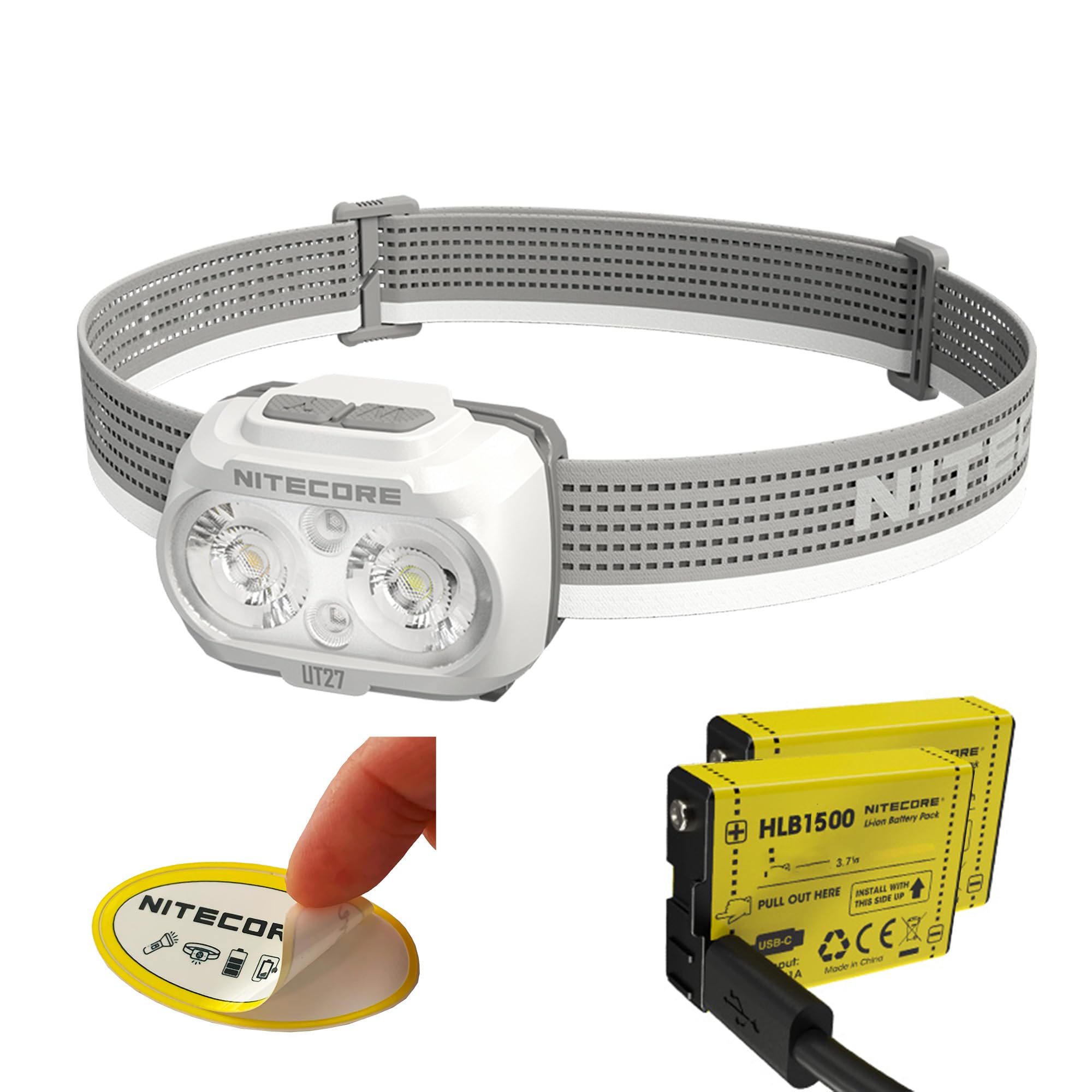 Nitecore Ut27 Pro 800 Lumen Running Headlamp, White, Usb-C Rechargeable, Lightweight Perfect For Ultra-Trail, Hiking With White,