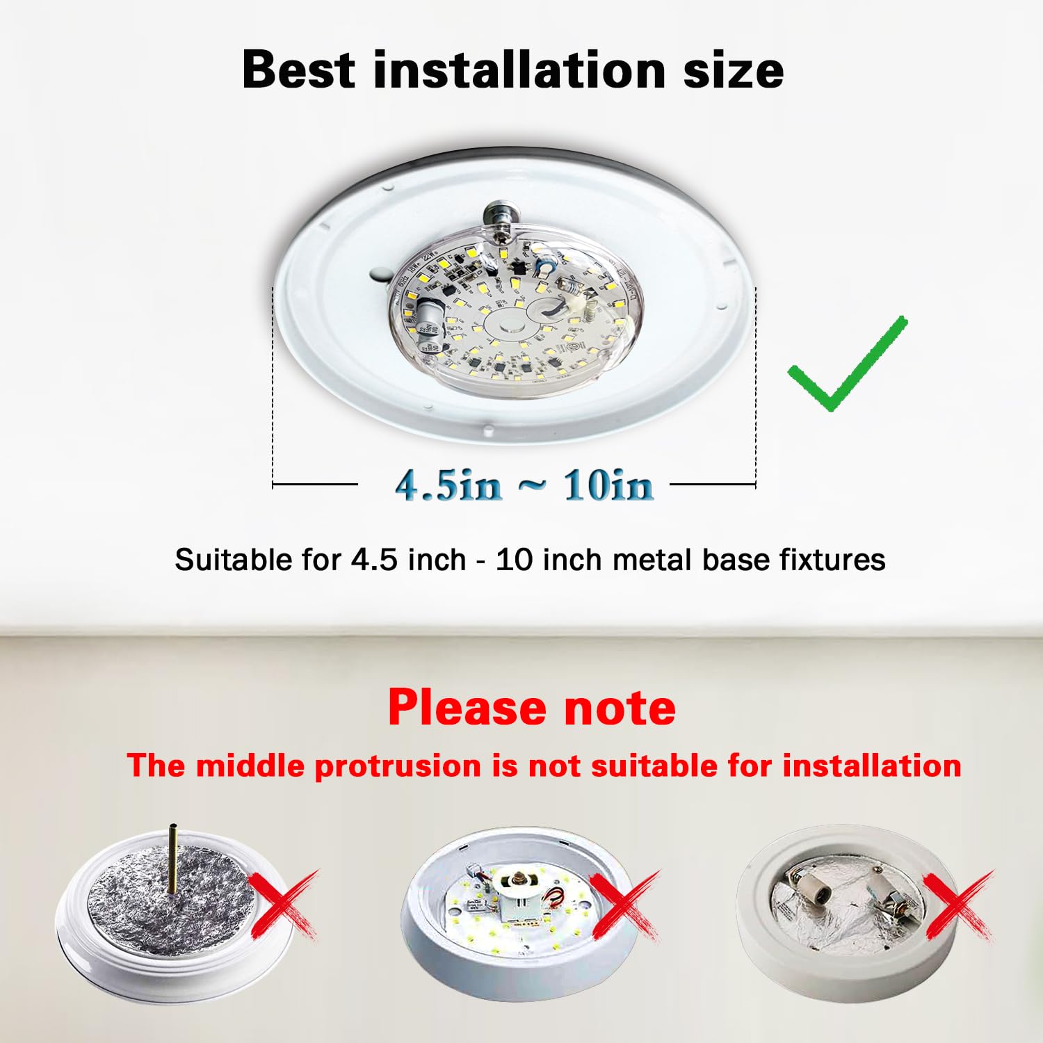 Xixix 3.93'' Ceiling Fan Led Light Retrofit Kit 120V 18W, Led Light Kit For Ceiling Fan,Ceiling Light Led Replacement Panel Pcb,
