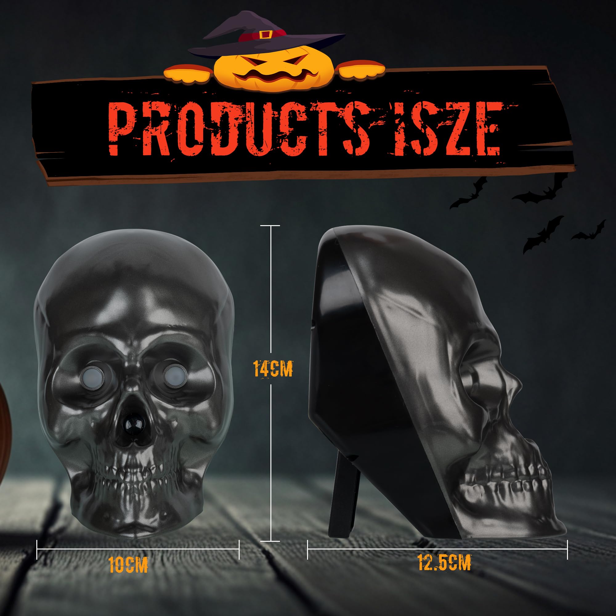 ForChic Halloween Projector Lights, Skull Shape, 5 Modes, Remote Control, Model HT-LL-10, Indoor Halloween Decor