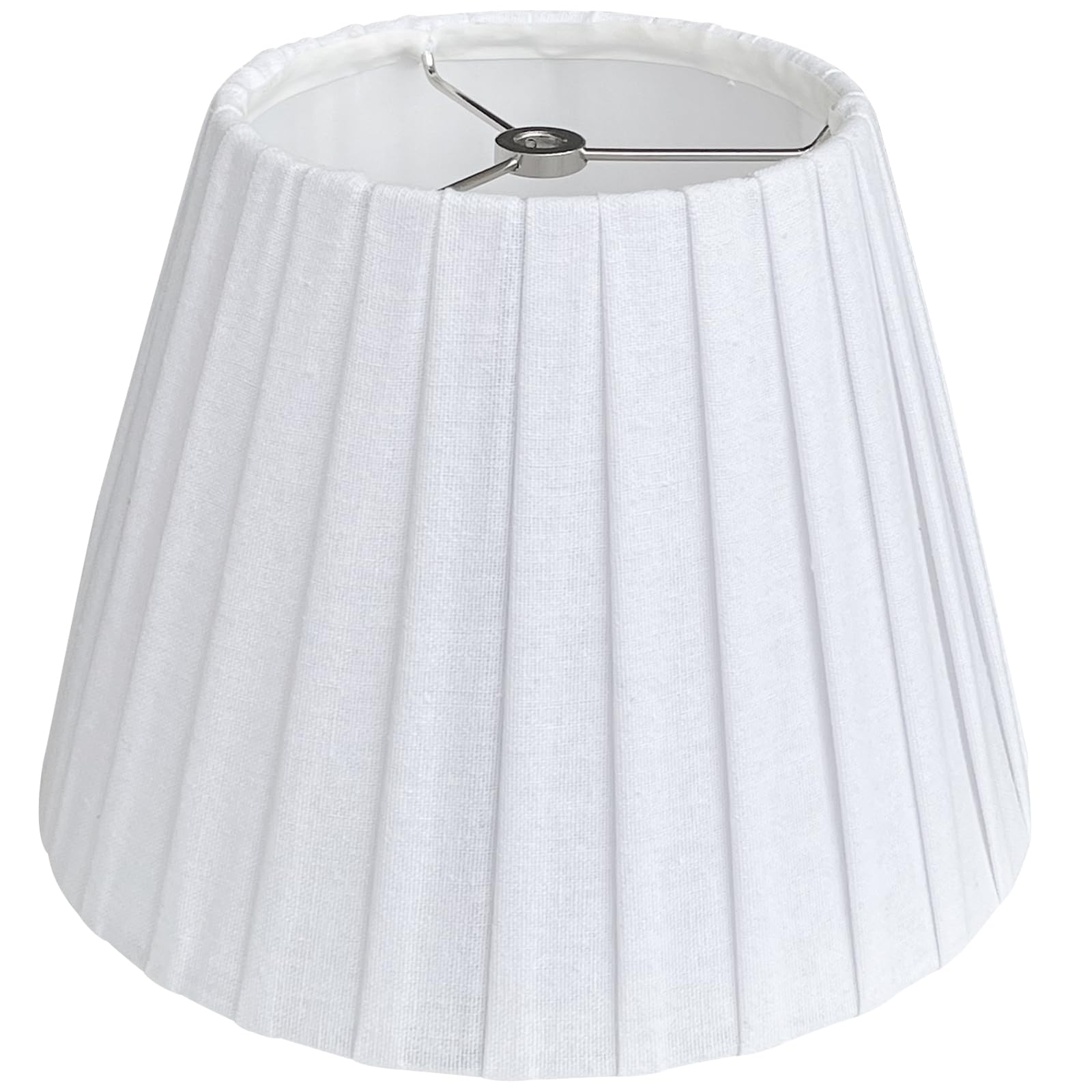 TOOTOO STAR Small Lamp Shade, White Pleated Linen, 6x10x7.5inch, Bell Shade, Model 0221WH