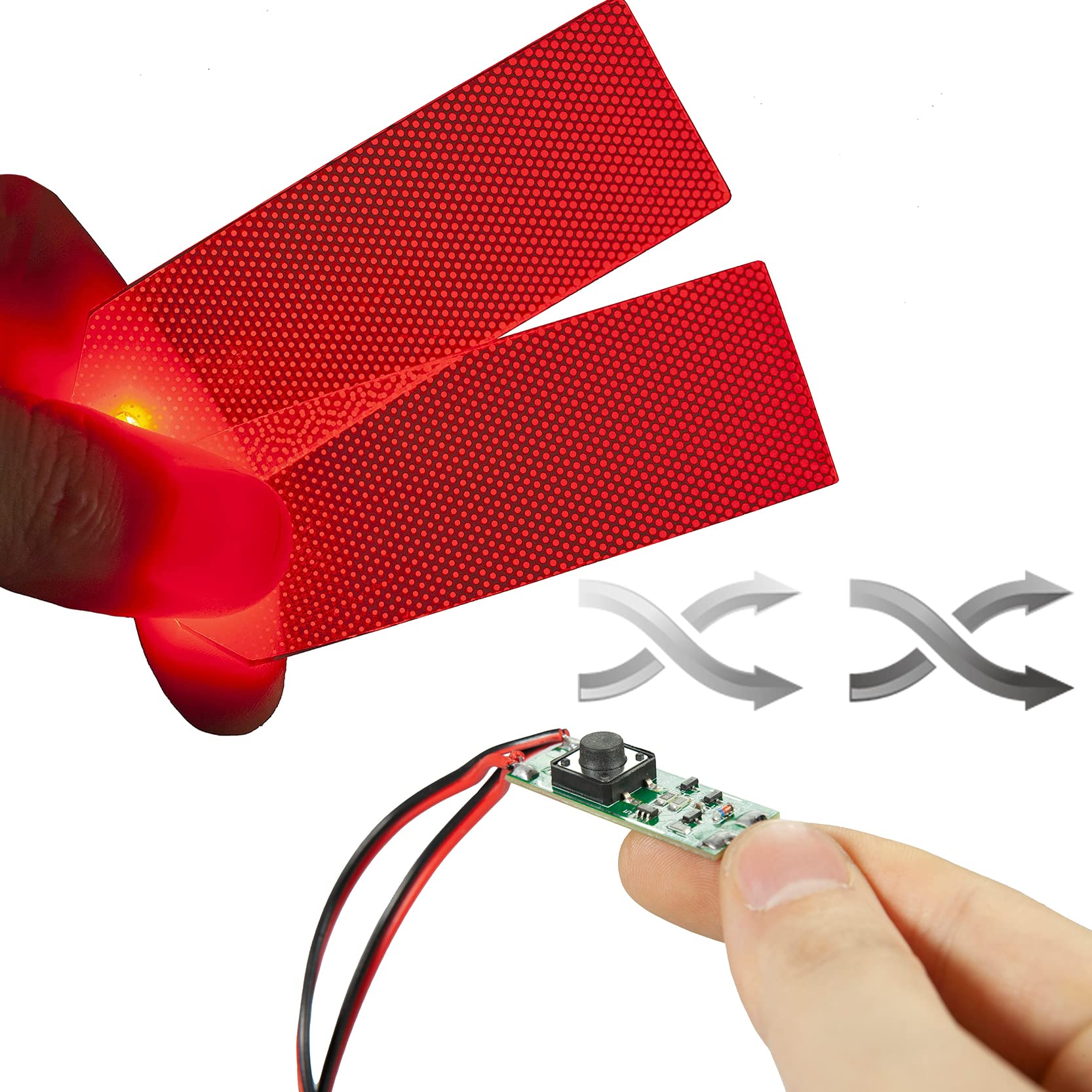 [ Touch Sensing ] Flexible Helmet led Light Decorations Lights Cosplay DIY kit RGB Superhero for Men Gifts - White Touch Light