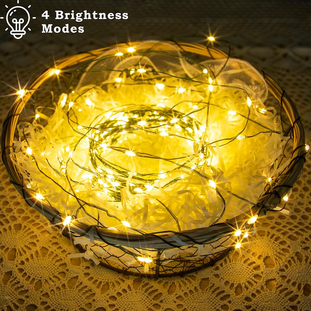 Zeluxdot Fairy Lights Plug In,200Ft 600 Leds Waterproof String Lights,Green Copper Wire,Led Lights Stirp With Remote 8 Modes For Indoor Outdoor Christmas Wedding Birthday Patio Garden Decor,Warm White