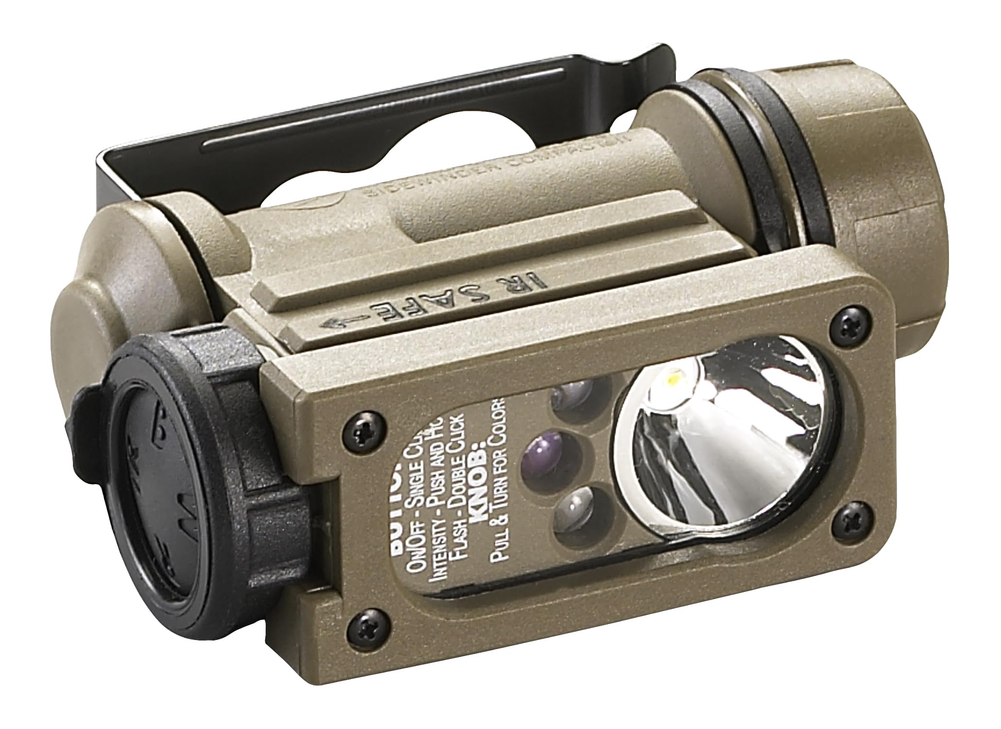 Streamlight 14531 Sidewinder 47-Lumens Compact II Aviation Flashlight with Helmet Mount, Headstrap, CR123A Lithium Battery, Whit