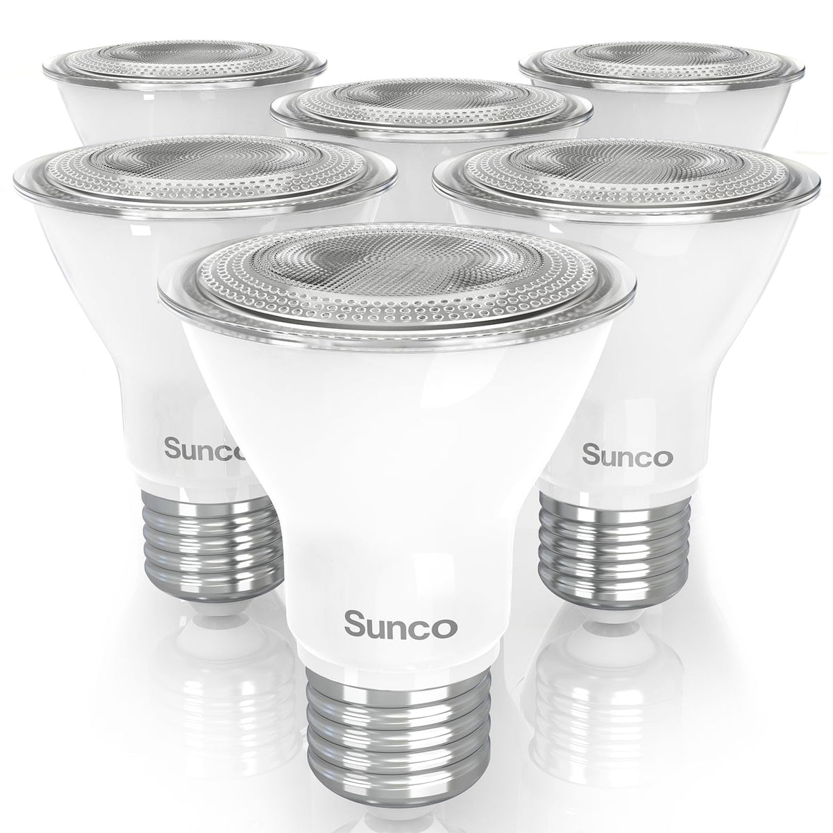 Sunco 6 Pack Par20 Led Bulbs, Flood Light Bulb Outdoor, 470 Lm, 7W (50W Equivalent), 2700K Soft White, E26 Medium Base, Dimmable