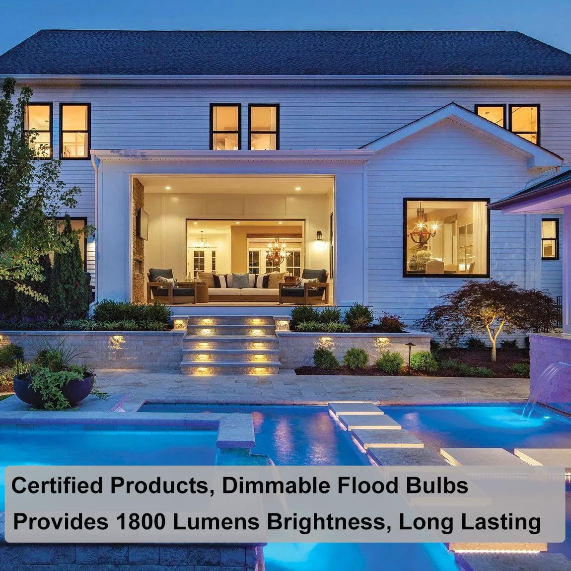 Vannise PAR38 Flood Light Bulbs, 1800LM Dimmable 100W Warm White Halogen, E26 Base, Long Lasting