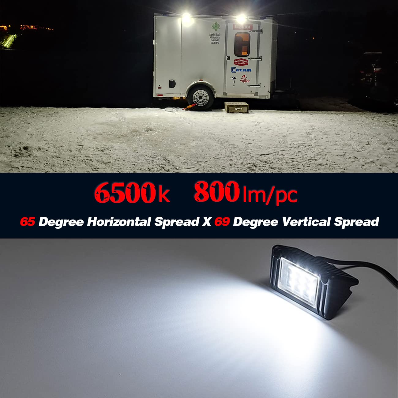 Chelhead RV Porch Light, 12V LED Aluminum, Low Current, White Light-Black Housing, Model CHEL-RV-L01