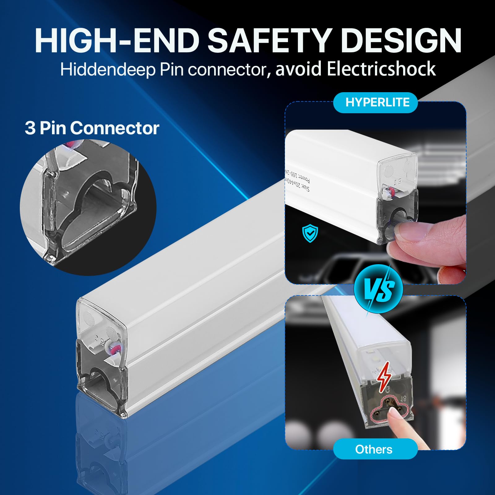 HYPERLITE Gen 2 Hexagon Garage Light - 624W 62400LM, Dimmable, 15 Grids, Polycarbonate, White, Model AC15HEX-DMB