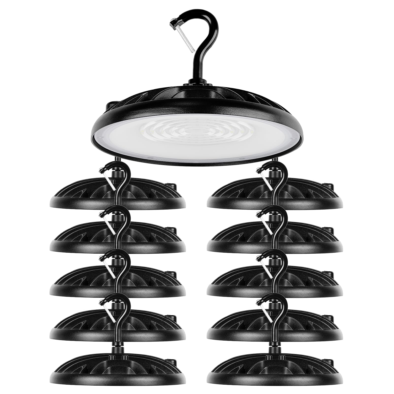 SYLVANIA ValueLED UFO LED High Bay Light, 100W, 11000 LMS, 80 CRI, 5000K, Daylight, Black, 120V with 6 Cord/Plug, High Bay Led 