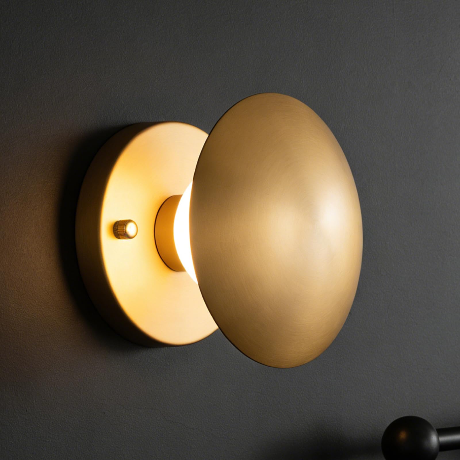 Modern Gold Mushroom Globe Wall Sconces, Spherical Wall Lamp, Mid Century Small Brass Vanity Single Ball Lights Fixture, Contemp