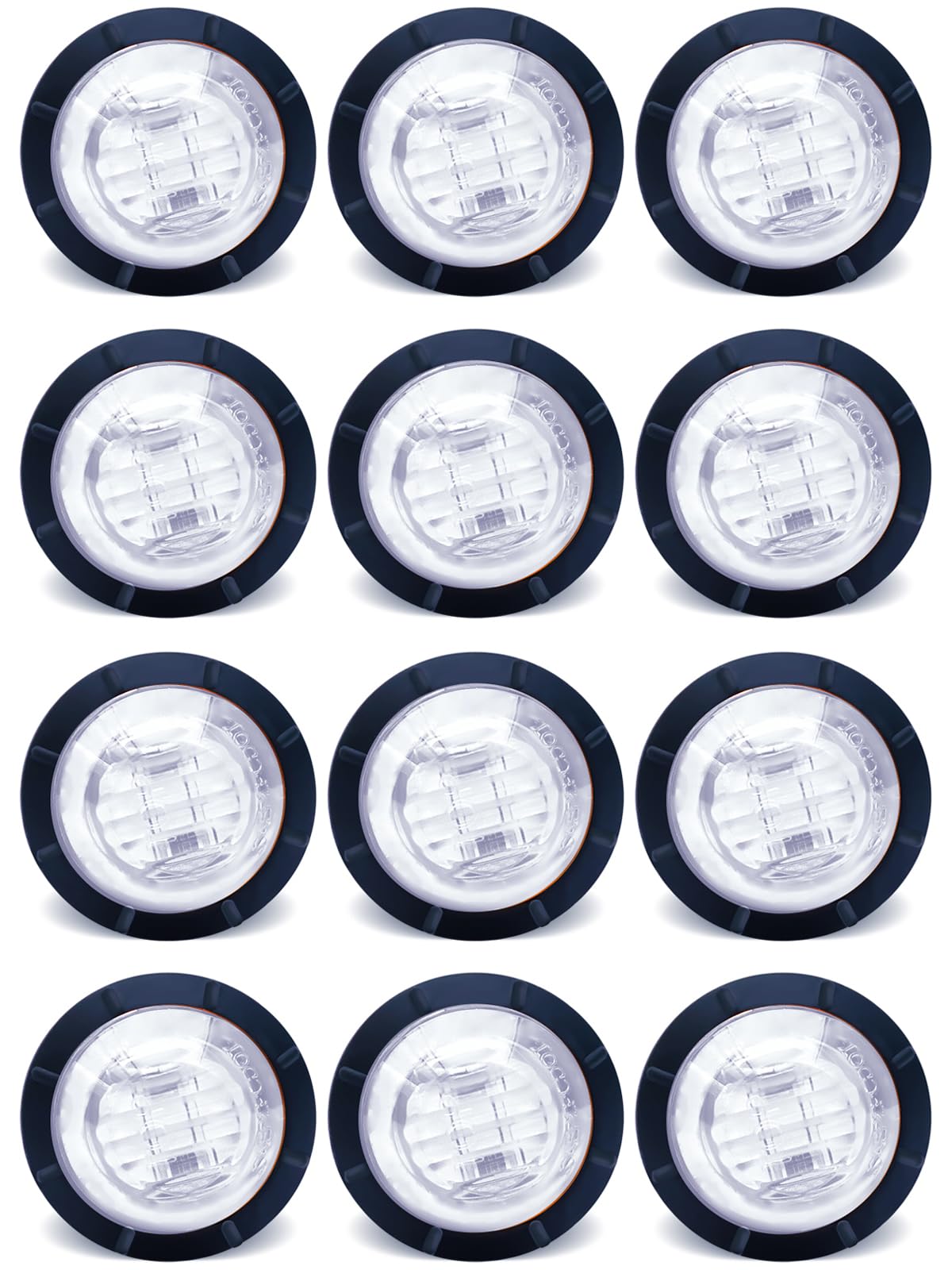 STODER 3/4 Inch Trailer Marker  LED Side Marker Lights  Heavy Duty Waterproof Clearance Lights for Trailers  Trucks  RVs  Buses  Vans - Durable & Bright for Enhanced Safety (White 12pack  12V)