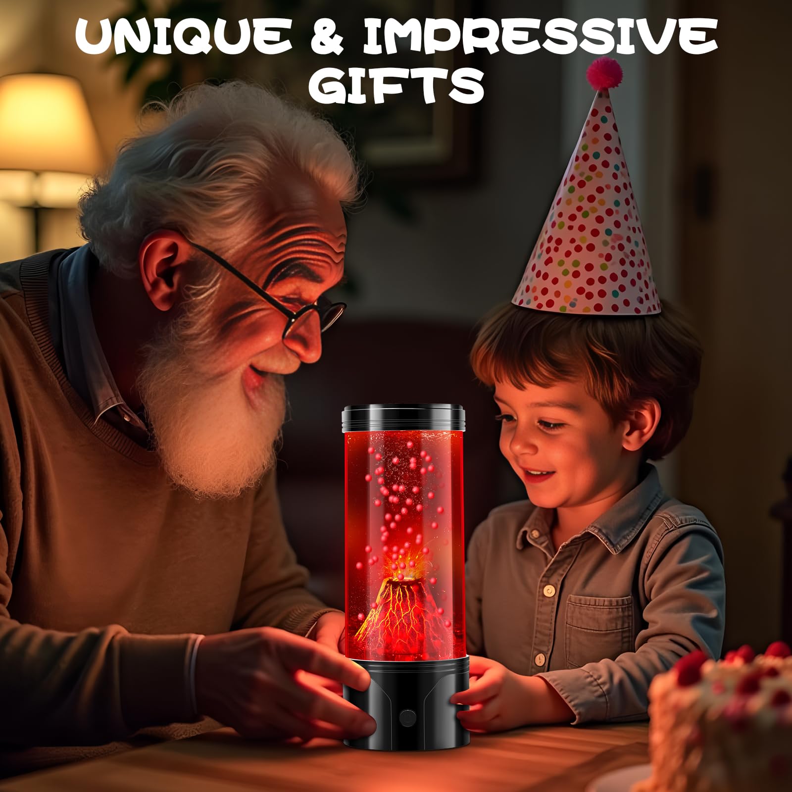 ONXE Volcano Eruption Lamp - STEM Science Kit, 8.7" Leak-Proof Night Light, USB/Battery Powered, Gift Ready, Model Volcano Science Kit-888
