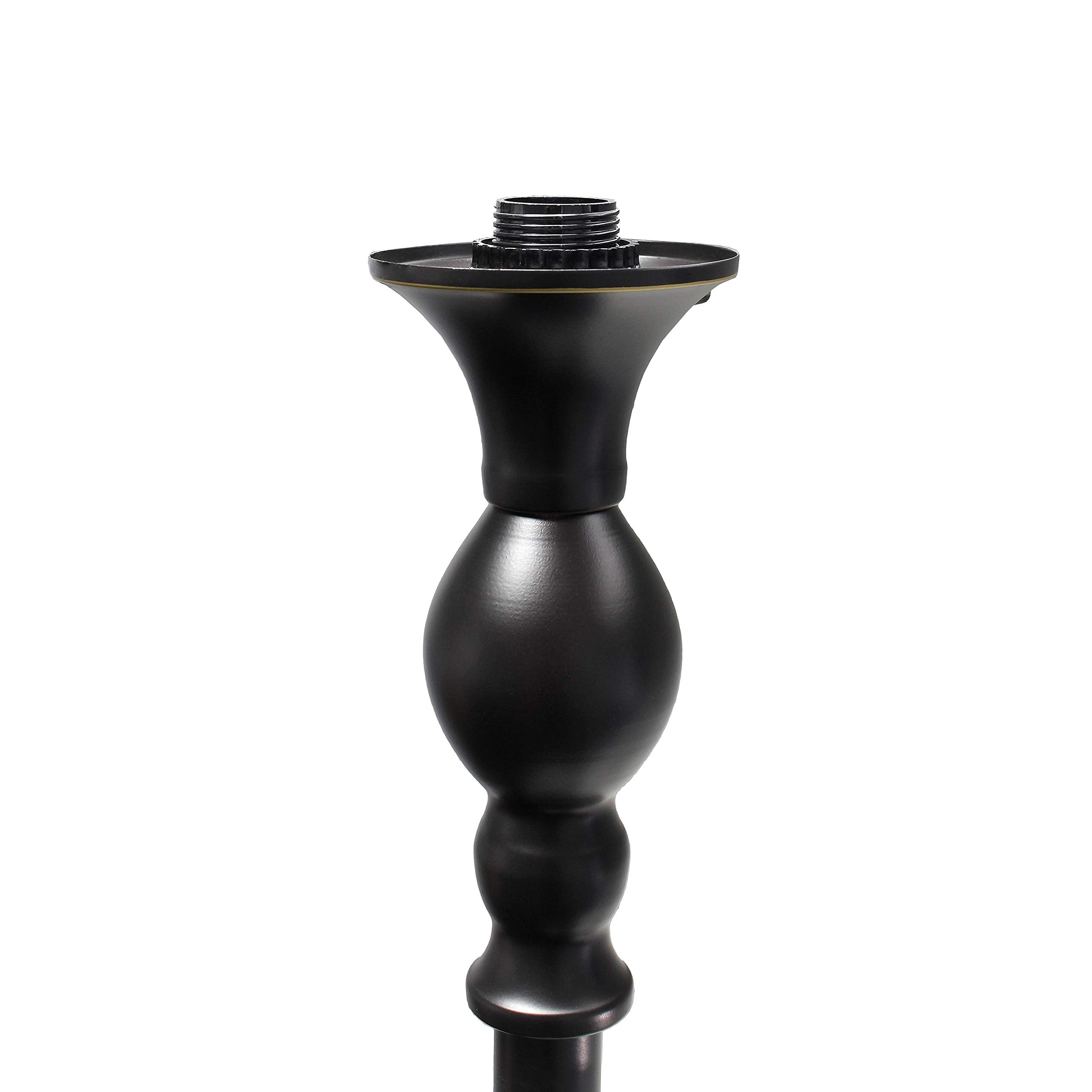 Elegant Designs LF2001-RBZ Torchiere Floor Lamp, Restoration Bronze, Amber Glass Shade, 13 x 13 x 71 Inches