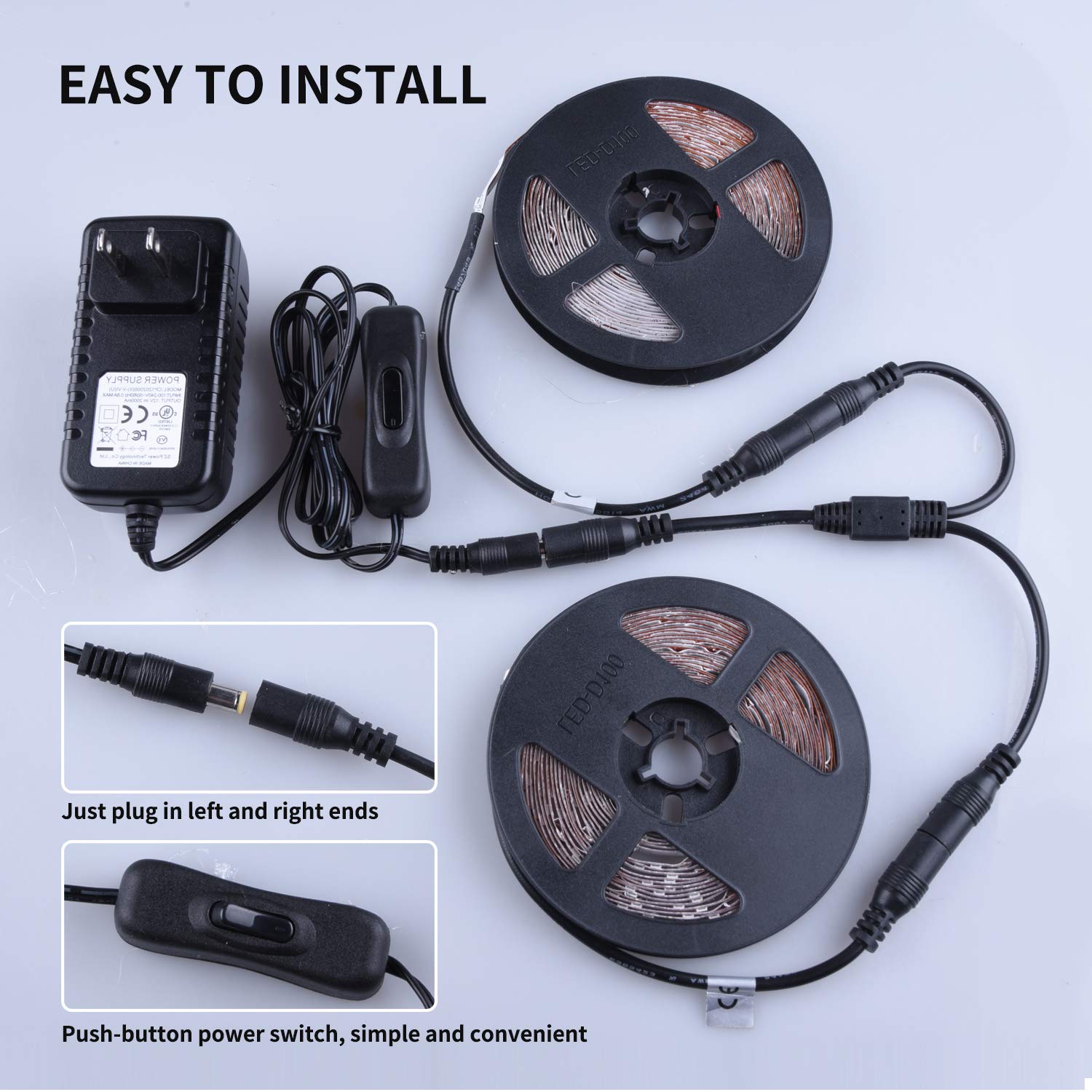 Ontesik 50Ft Led Black Light Strip Kit, 12V Led Uv Blacklight, 900 Led Suitable For Family Bedrooms, Party, Halloween, Dark Parties, Game Rooms, Murals, Curing Tables, Not Waterproof