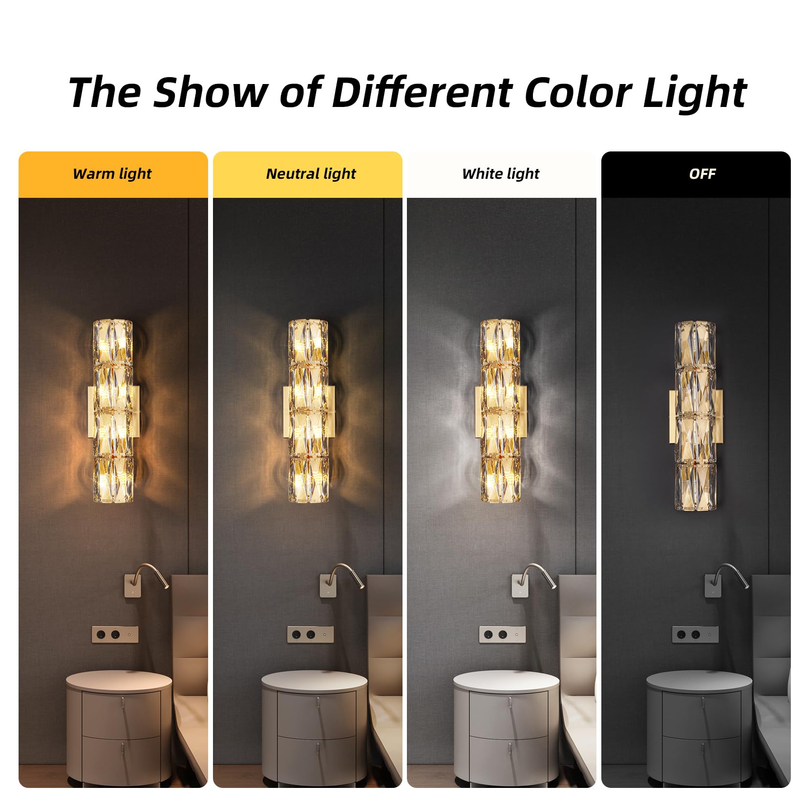 Crystal Wall Sconces Lighting, Modern Gold Wall Light Fixture, Elegant Vanity Wall Lighting Mount For Living Room Bedroom Bathroom Crystal Vanity Light Fixture For Indoor Hallway Doorway Stairway