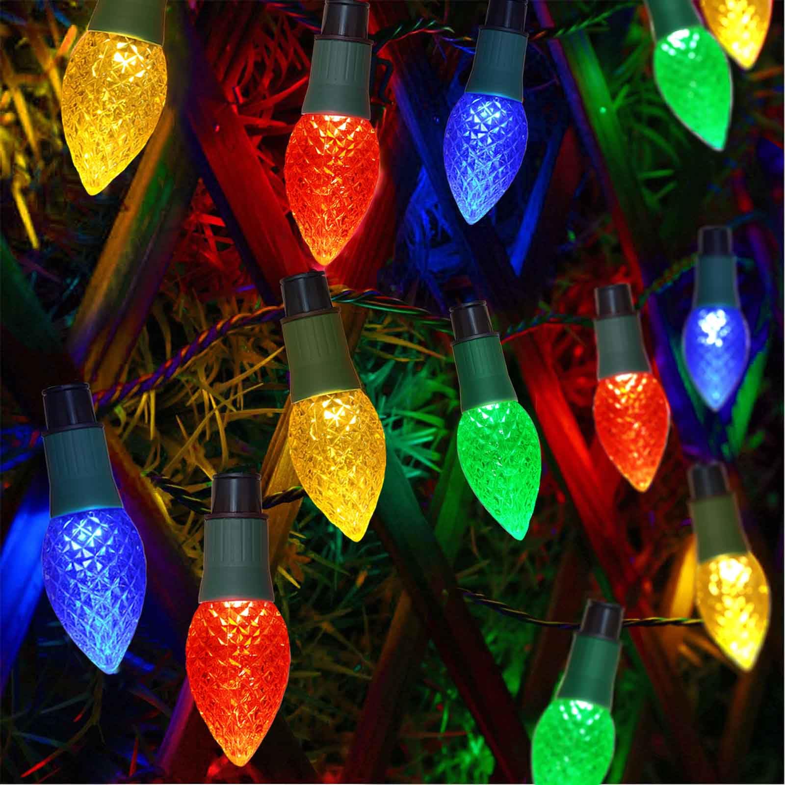 Homeleo 20 Led Solar C9 Christmas Lights Outdoor, 2-In-1 C9 Christmas Pathway Lights & String Lights For Outdoor Christmas Decor