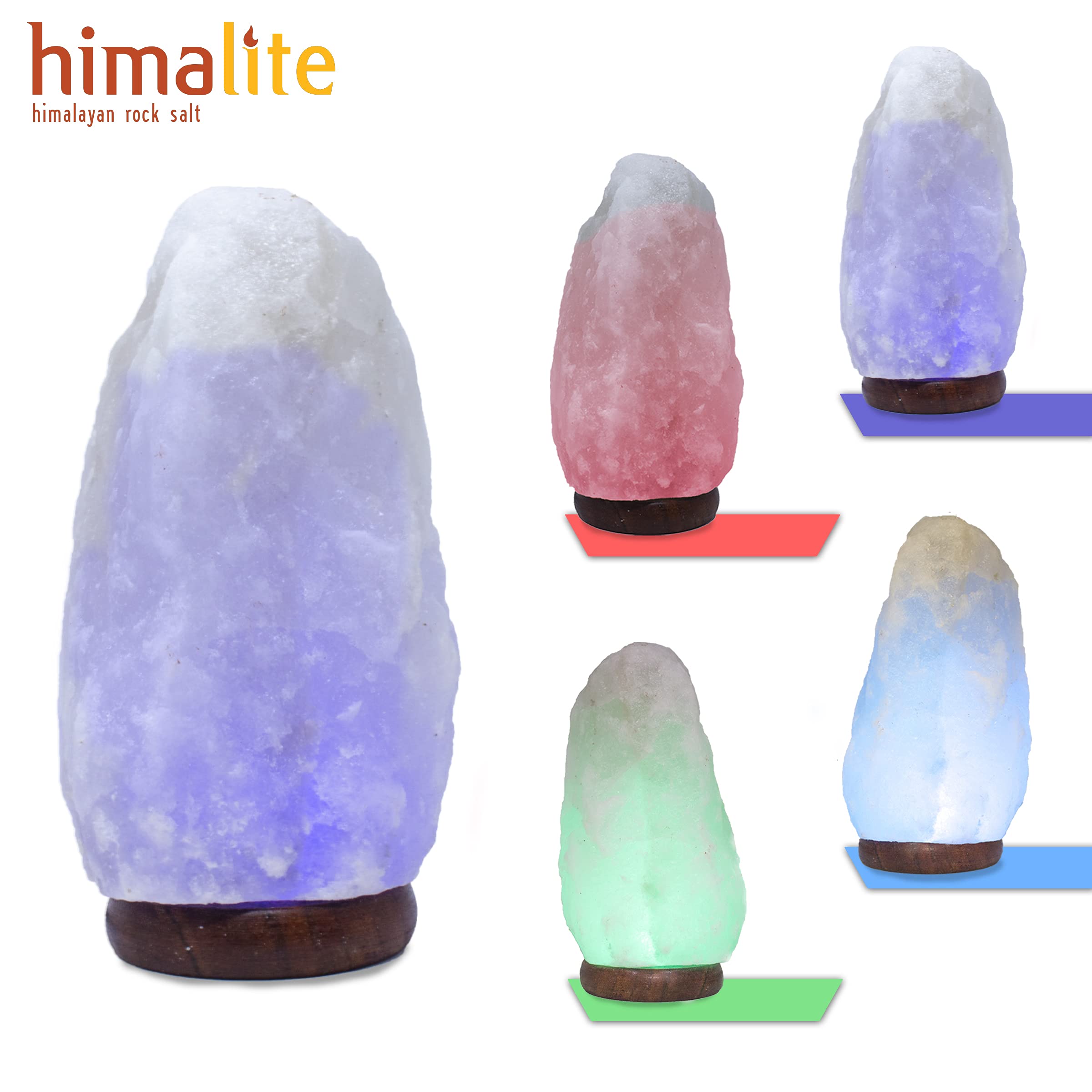 Led White-Color Changing Pure Himalayan Salt Lamp 7 Inches Tall With Usb Adaptor And Wooden Base Himalite Carnival Of Lights Whi