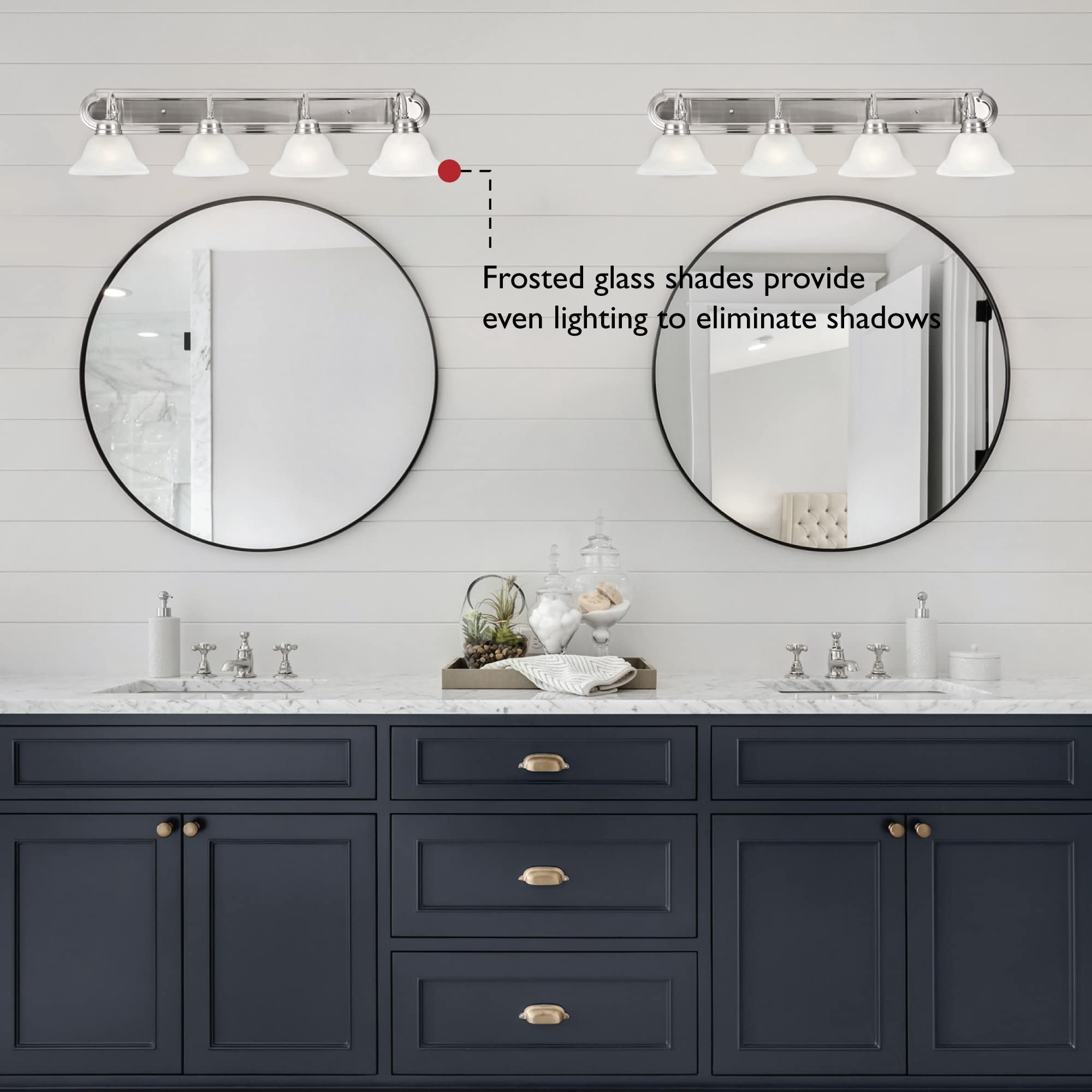 Design House 519215 Millbridge Vanity Satin Nickel, 4-Light