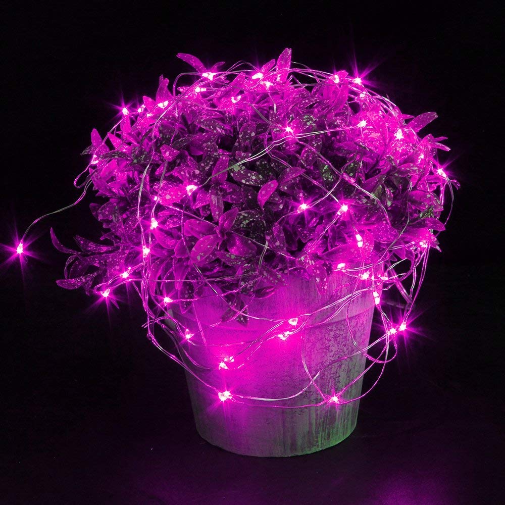 Hdshimao Pack Of 3 Sets Led Starry String Lights With 10 Micro Leds On 3.3Ft(1M) Copper Wire, Fairy Lights Battery Powered By 2X Cr2032(Incl), For Wedding Or Christmas Party Table Decorations (Pink)