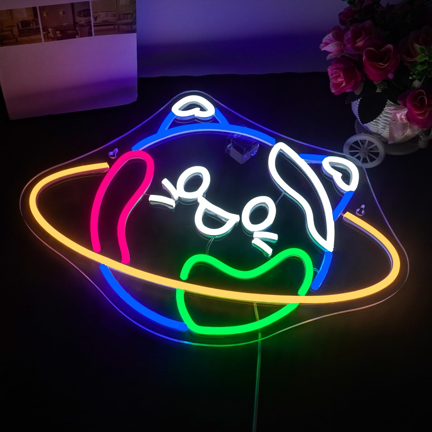 LUCUNSTAR Neon Cat Sign - USB Powered, Adjustable Brightness, Plastic Wall Decor for Home, Bedroom, Pet Shop, Cute Design