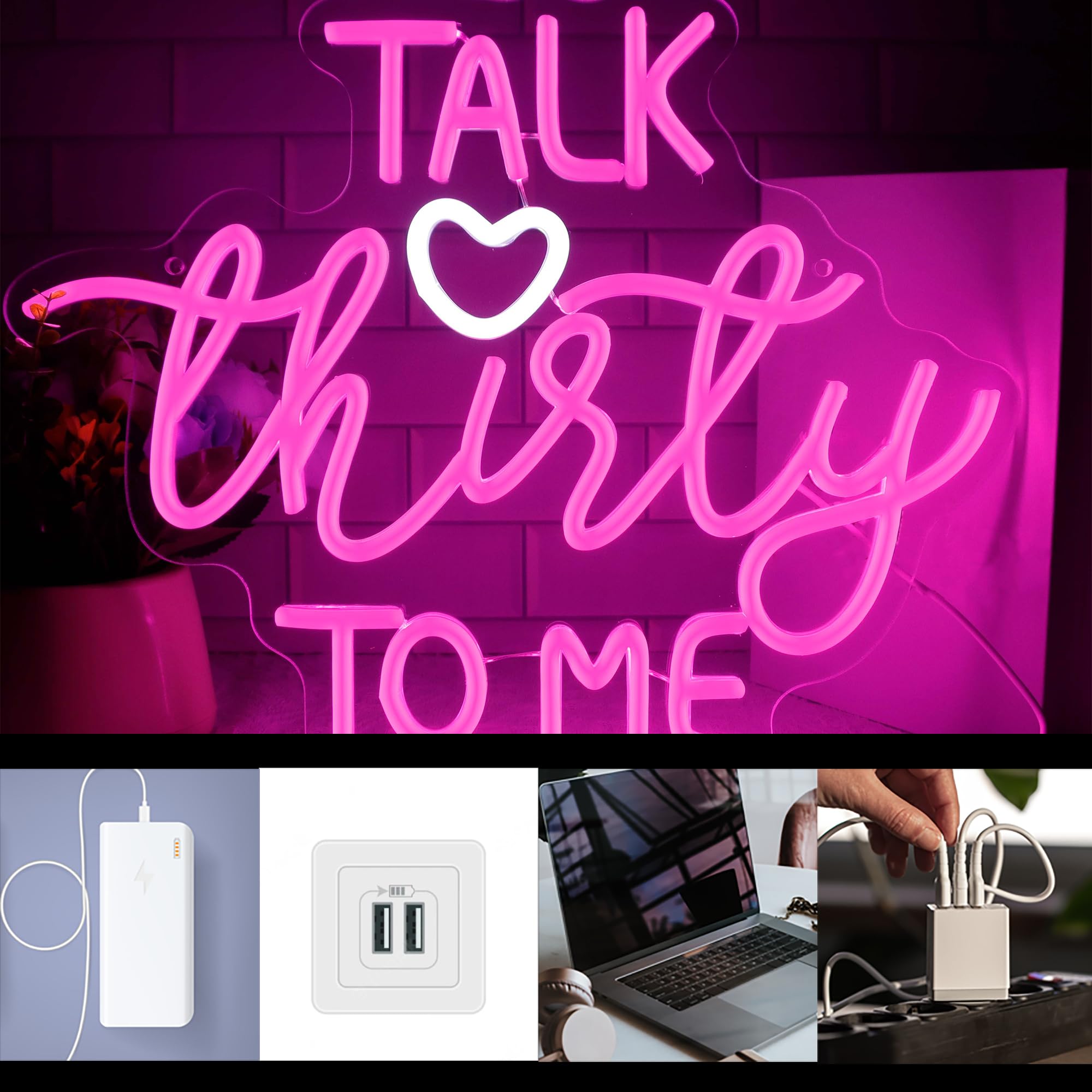 Dracey Neon Sign - Talk Thirty To Me, Dimmable LED Wall Decor, 12.2x15.7in, Pink Acrylic, Perfect 30th Birthday Gift