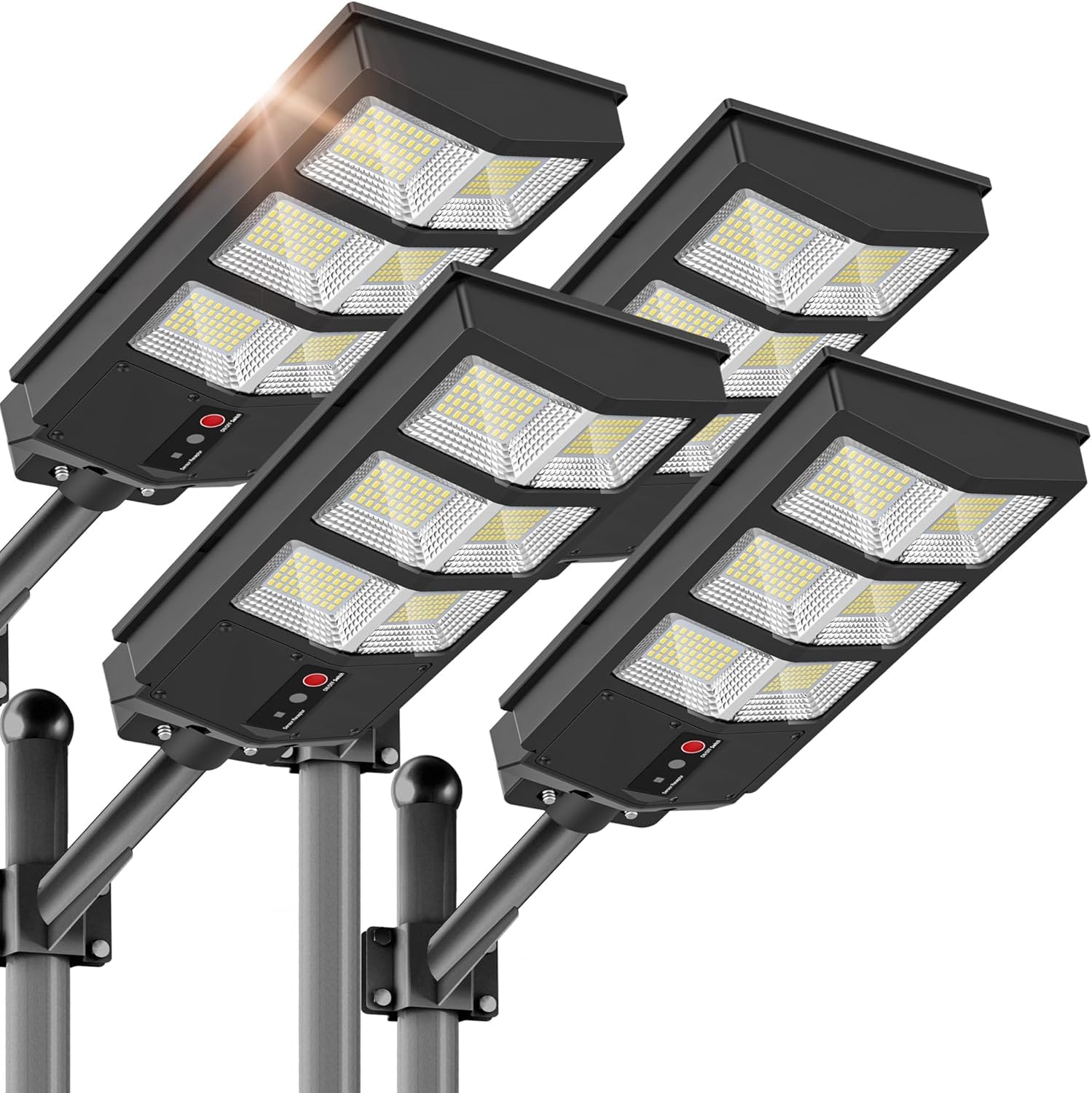 OKPRO Solar Lights Outdoor - Motion Sensor, 6500K, Waterproof, Dusk to Dawn, 4Pack, Black, ABS Material