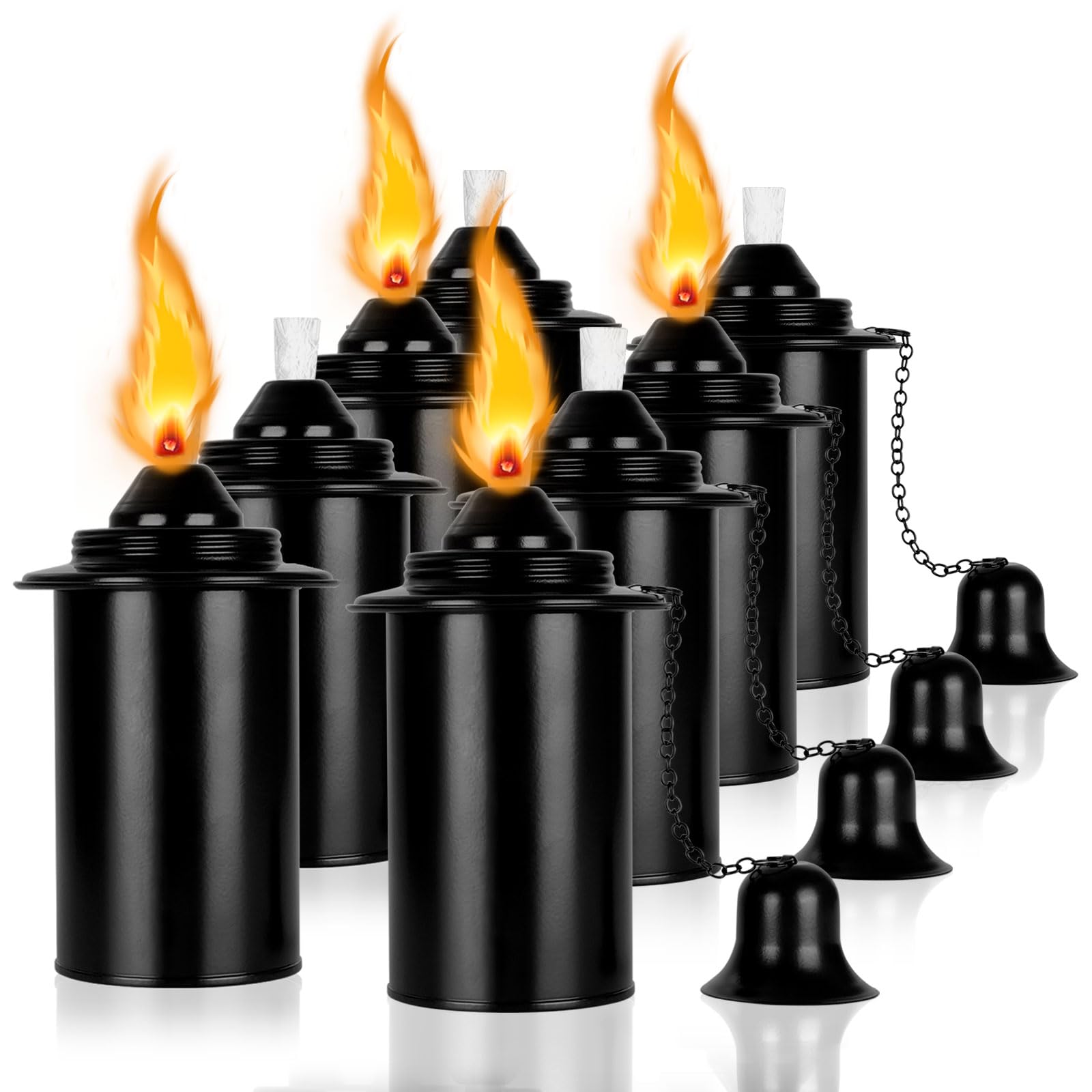 Zhulerzil Torch Replacement Canisters (12 oz). Torch Refillable Canisters Bamboo Torch Fuel Can, Citronella Tabletop Torches Can