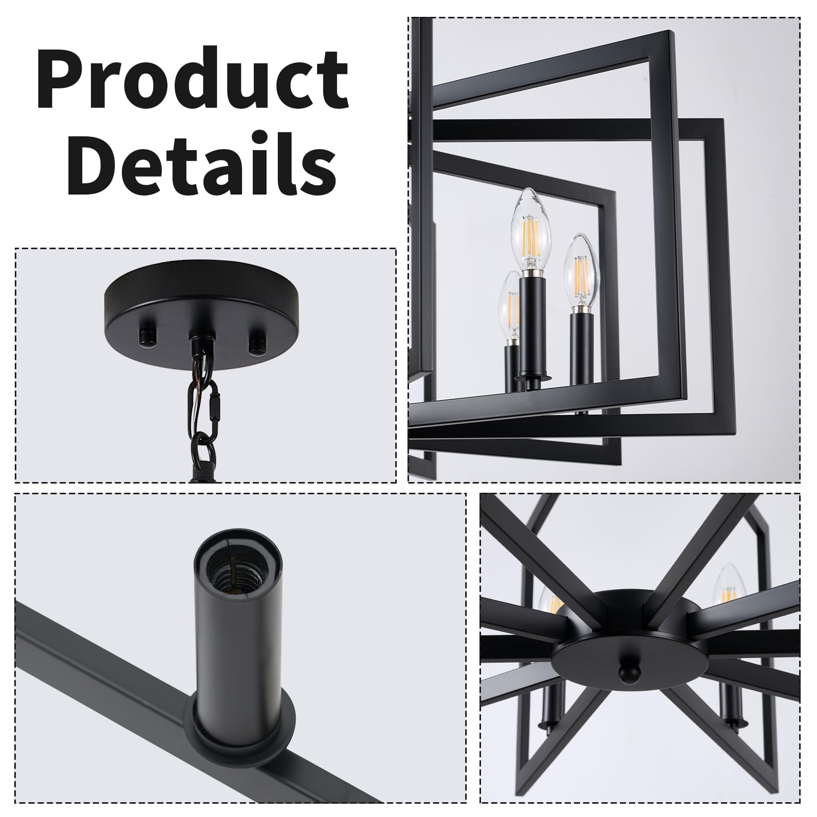 Miaybph Black Chandelier For Dining Room, 10-Light Kitchen Chandelier Light Fixture Modern Metal Industrial Large Chandeliers Fo