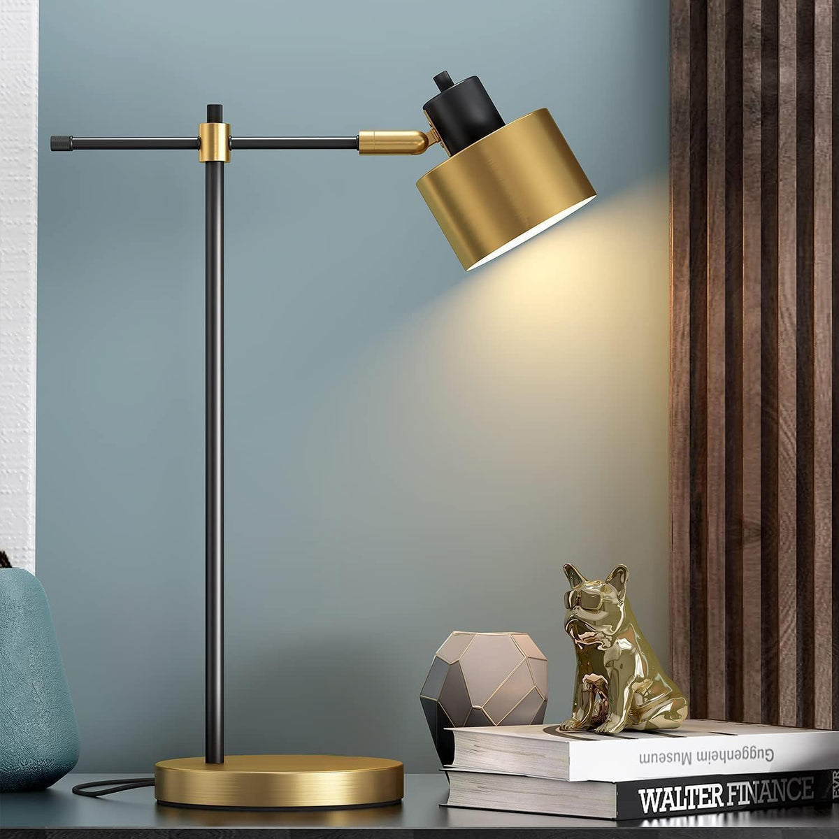 OYEARS Modern Industrial Desk Lamp - LED Metal Table Lamp for Office/B ...