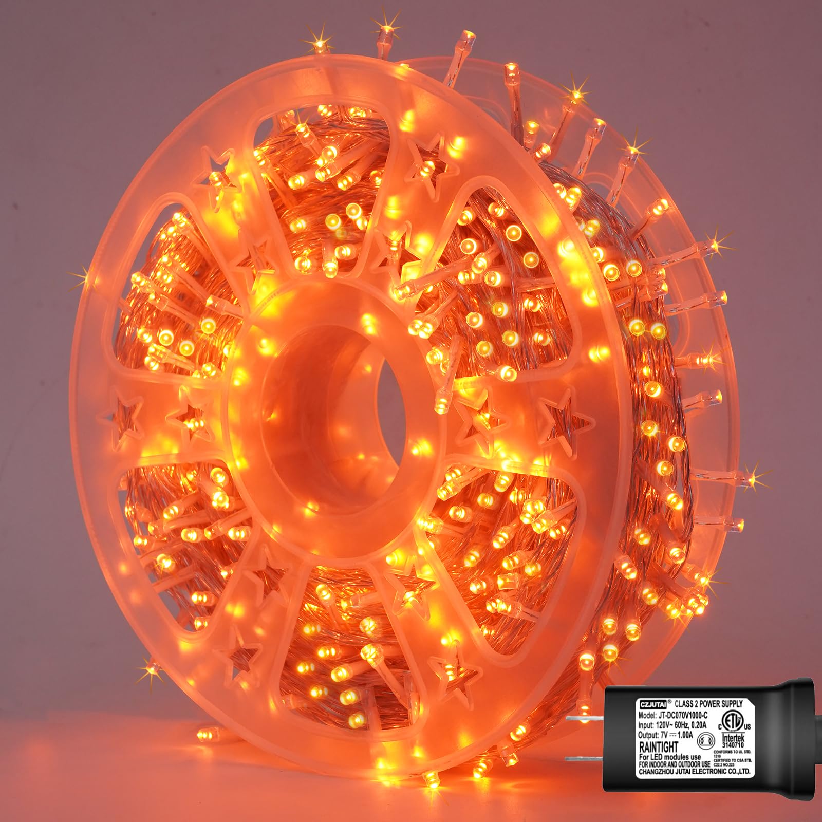 YEGUO Orange Lights for Halloween Outdoor, 165ft 500 LED String Light Indoor