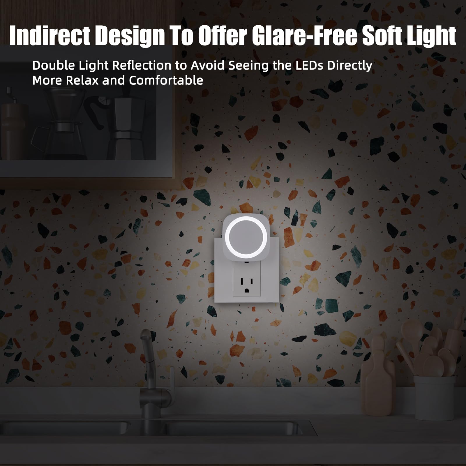 White Night Lights Plug Into Wall, 4 Packs Dimmable Night Light With Dust To Dawn Sensor, Automatically Turn On And Off, Gentle