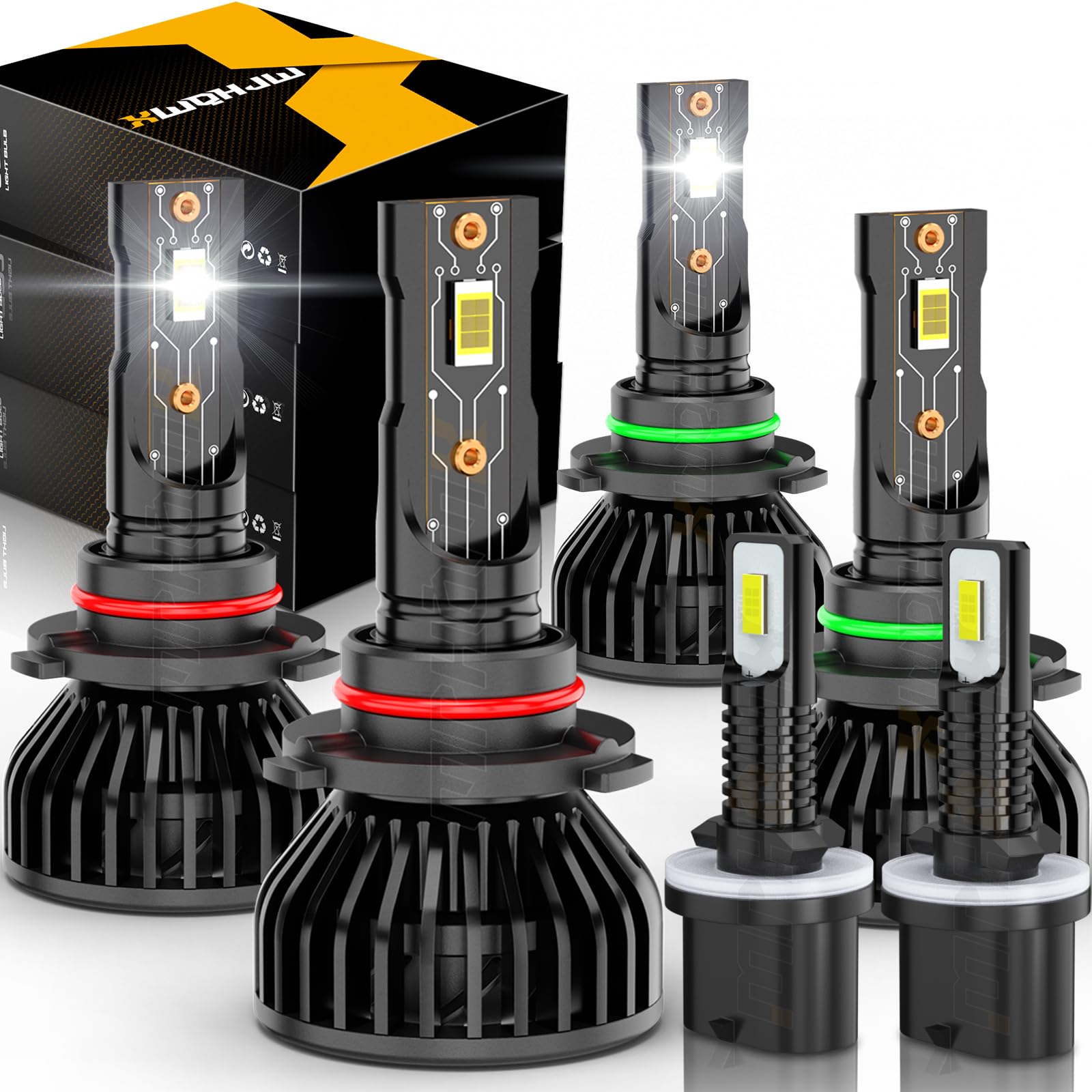 XWQHJW 9005 9006 880 Light Bulbs Combo Kit, 6000K, Plug n Play, Compatible with 1999-2002 Chevy Silverado, 6