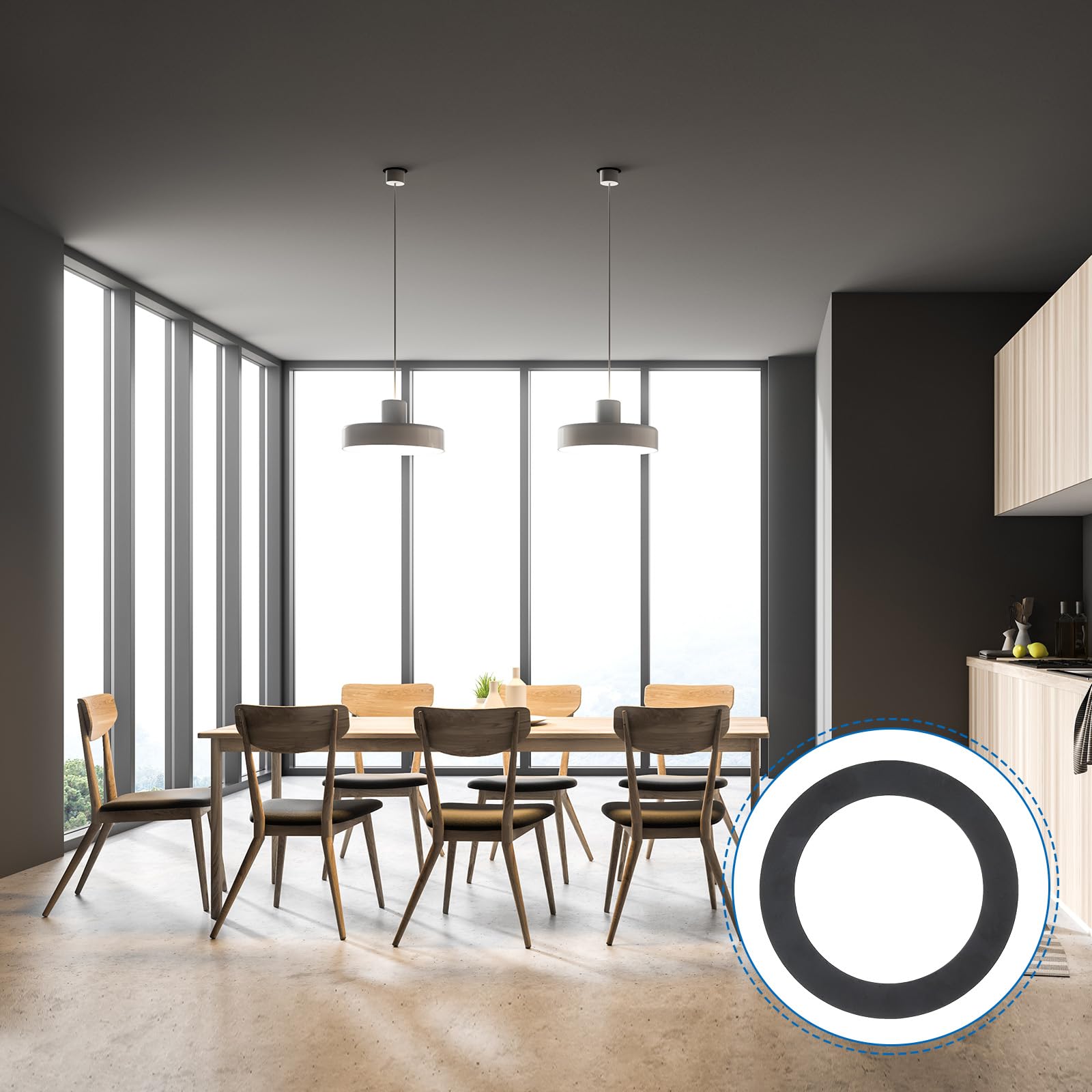 Patikil 2.99 Id 4.13 Od Light Trim Ring  Black Goof Ring Matte Circular Light Cover Lighting Fixture For Ceiling Wall Recessed Can Downlights
