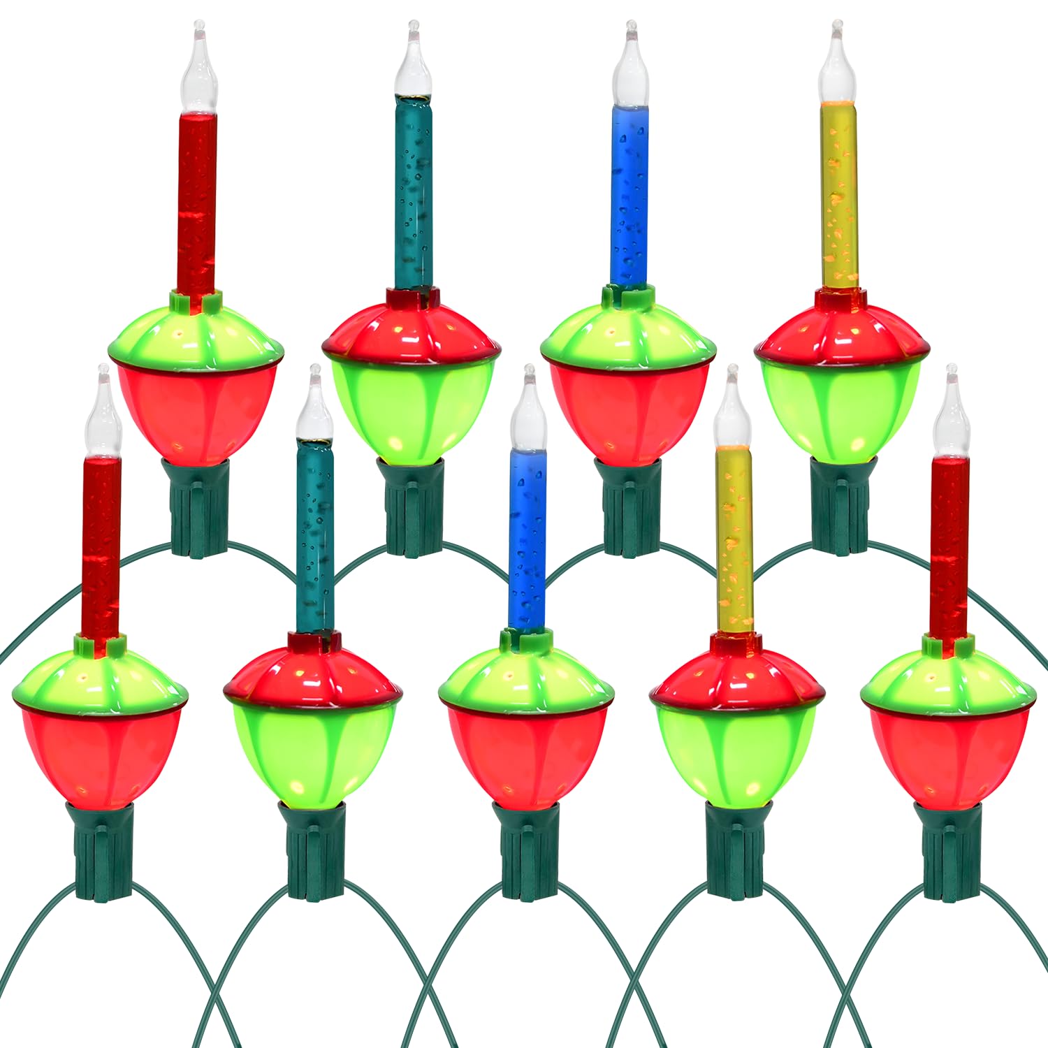 SOTOPOO Vintage Bubble Christmas Lights, 8.8 Feet, 10 Multicolor Bubbling Bulbs, Waterproof, E12 Base, 5 Watt