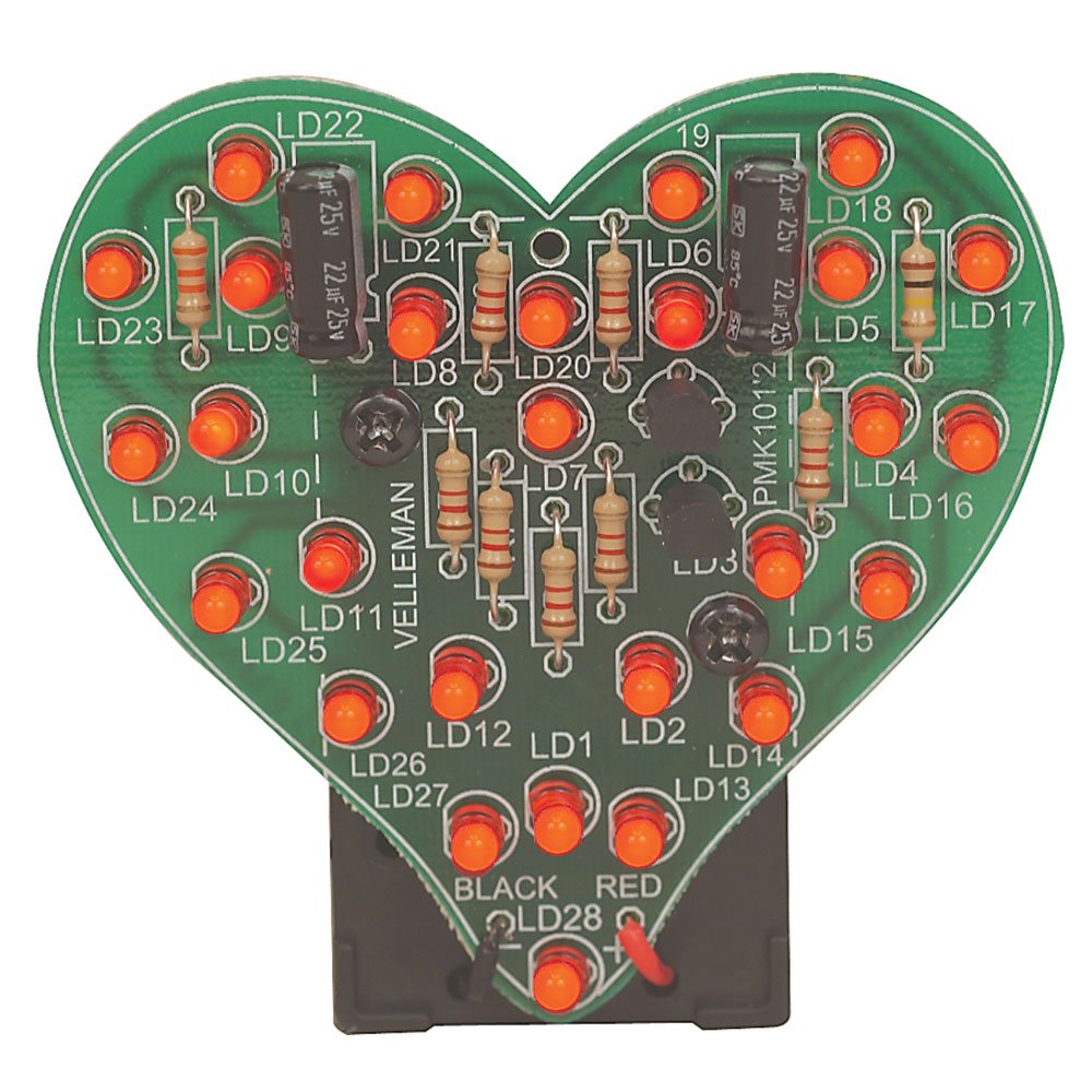 Velleman Mk101-Vp Flashing Led Sweetheart Kit, 1.3'' X 2.3'' X 1.3'' Size