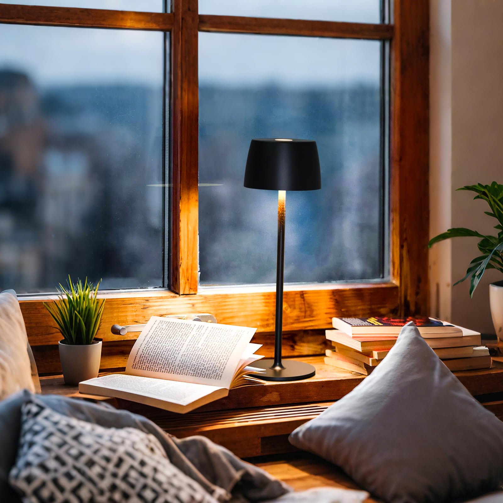 Enjeda 2Pack Cordless Rechargeable Led Table Lamp - Waterproof Battery-Powered Portable Indoor/Outdoor Lighting For Patio, Resta