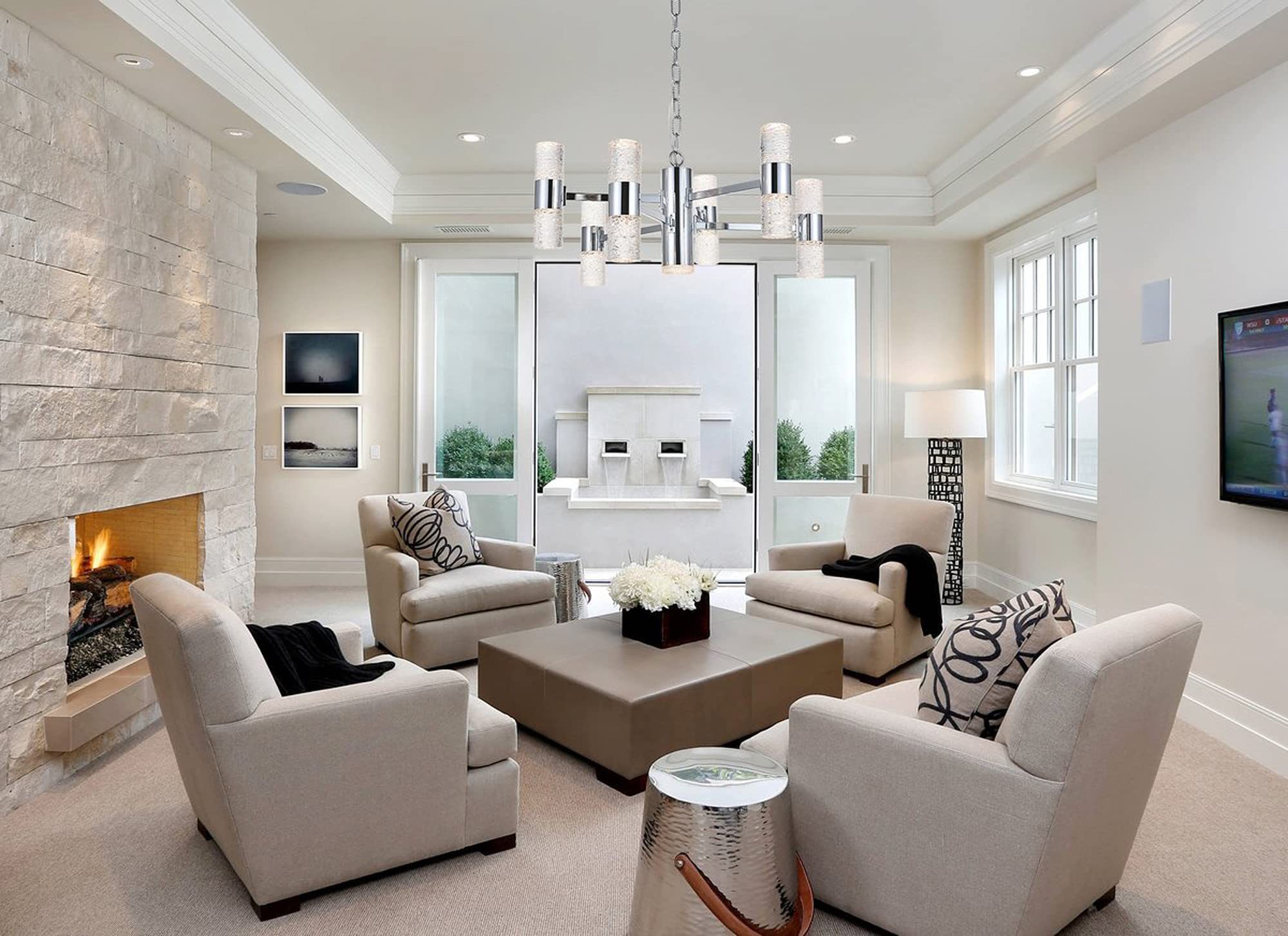 Elegant Lighting Vega 13 Light Led Pendant - Chrome Fixture For Living Room, Kitchen & Hallway